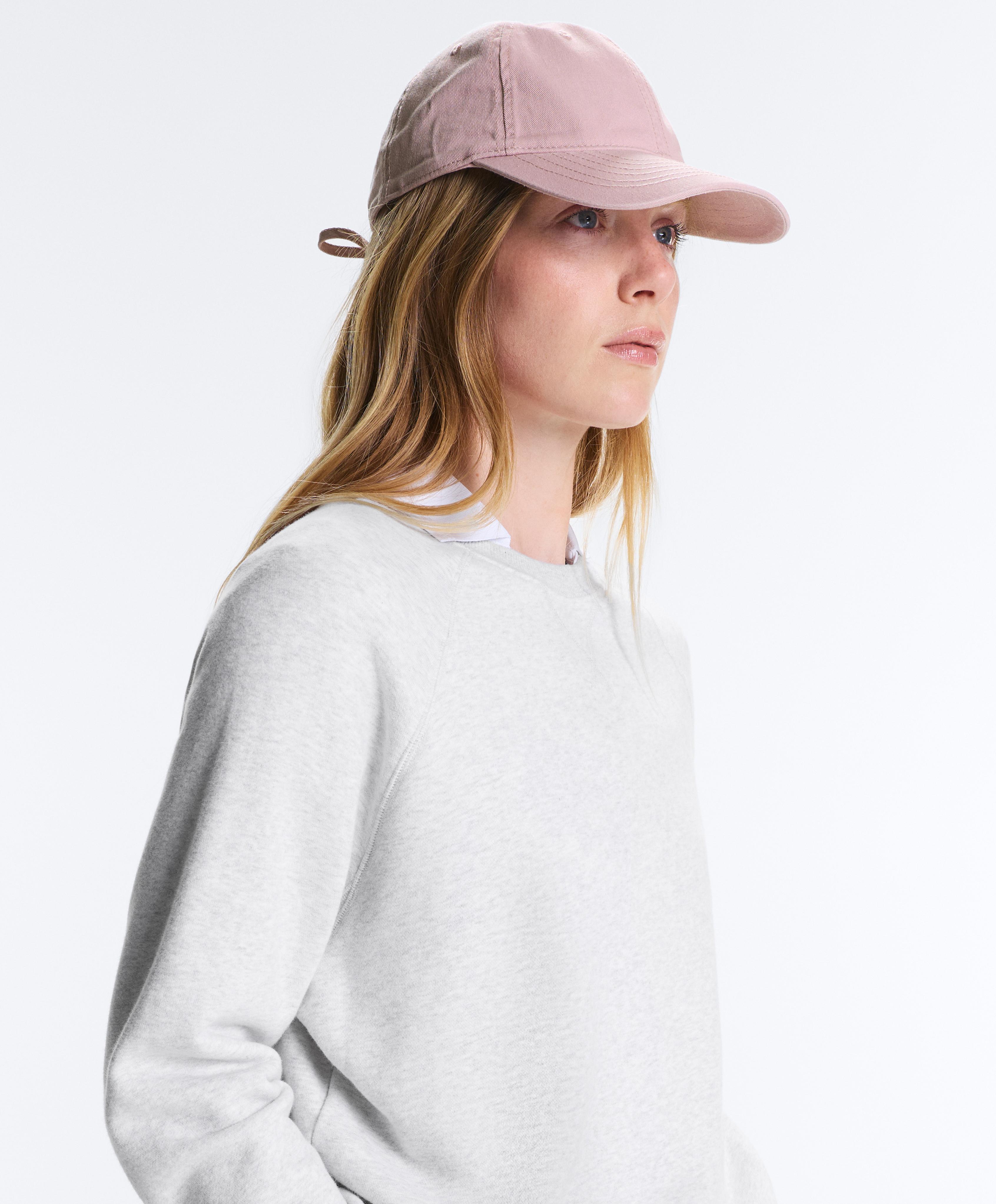 Washed-effect 100% cotton cap with tie — PALE PINK