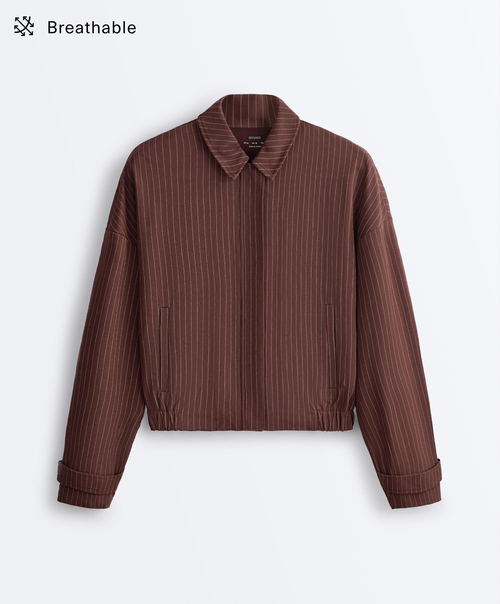 Chaqueta cuello polo piqué con algodón raya diplomática Chaqueta cuello polo piqué con algodón raya diplomática