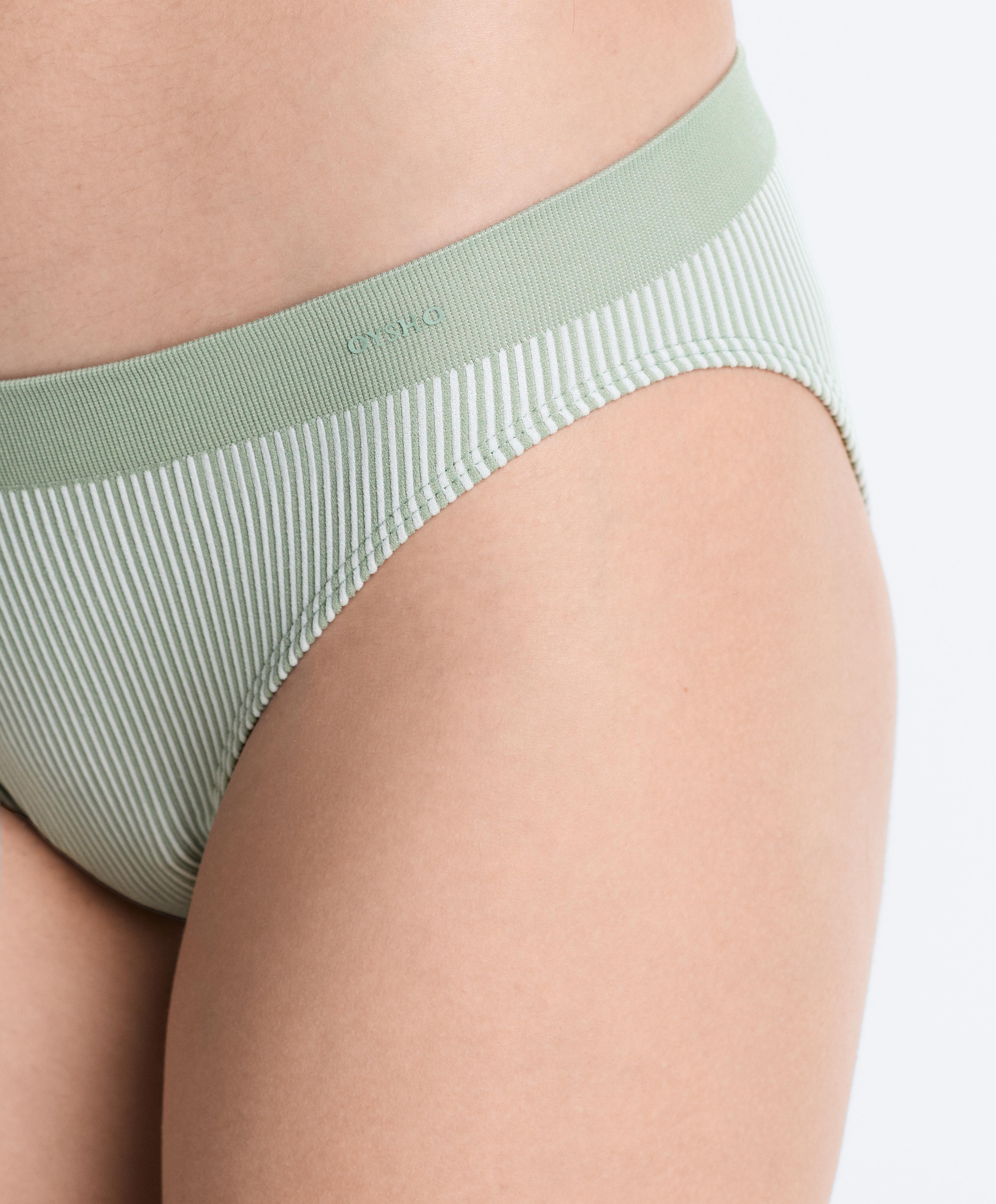 3 seamless soft-touch openwork classic briefs — APPLE GREEN