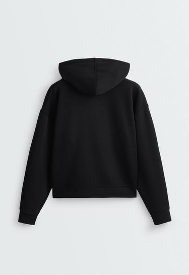 Boxy sweatshirt with brushed modal — BLACK 8
