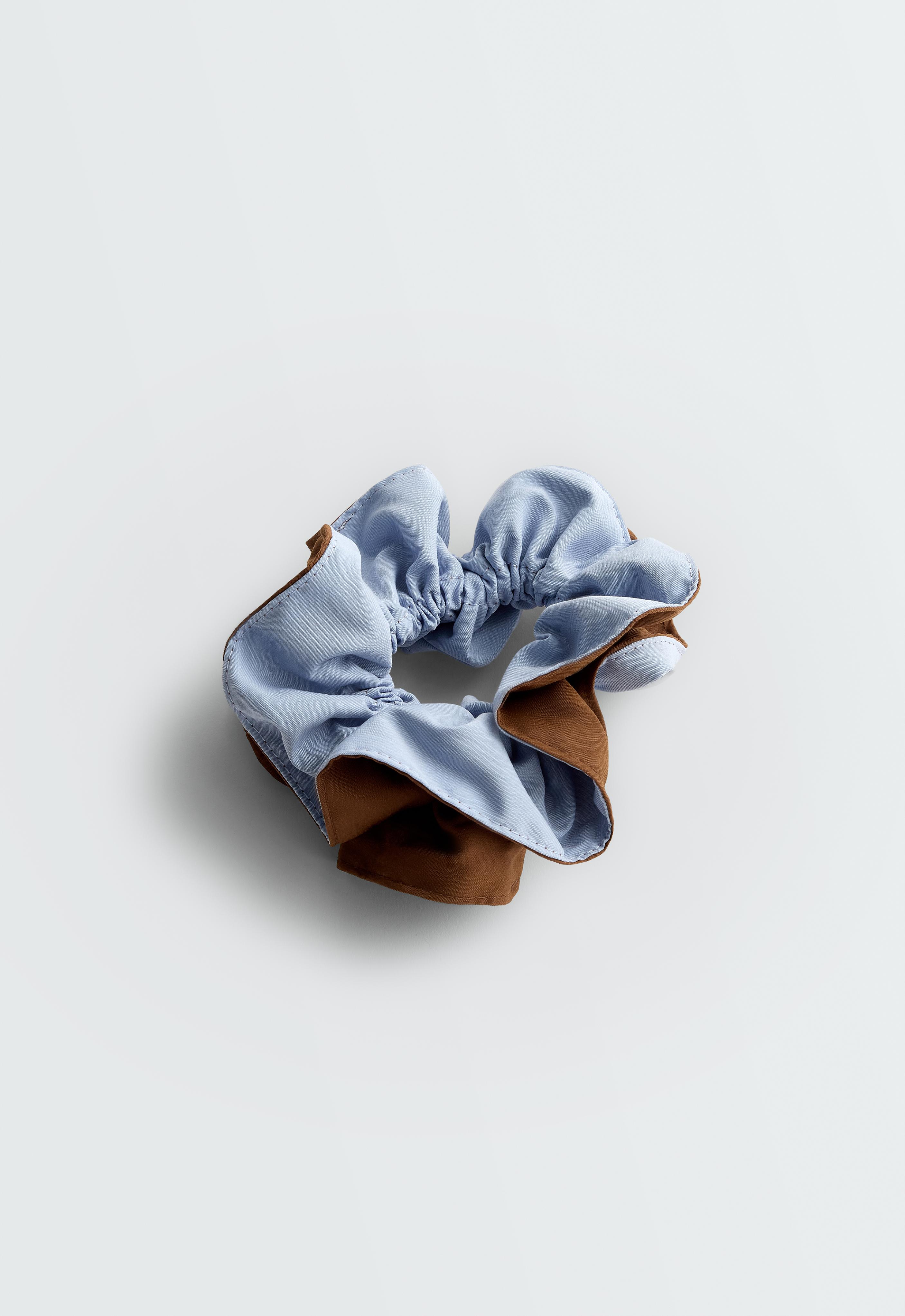 Two-tone maxi scrunchie — MID-BLUE