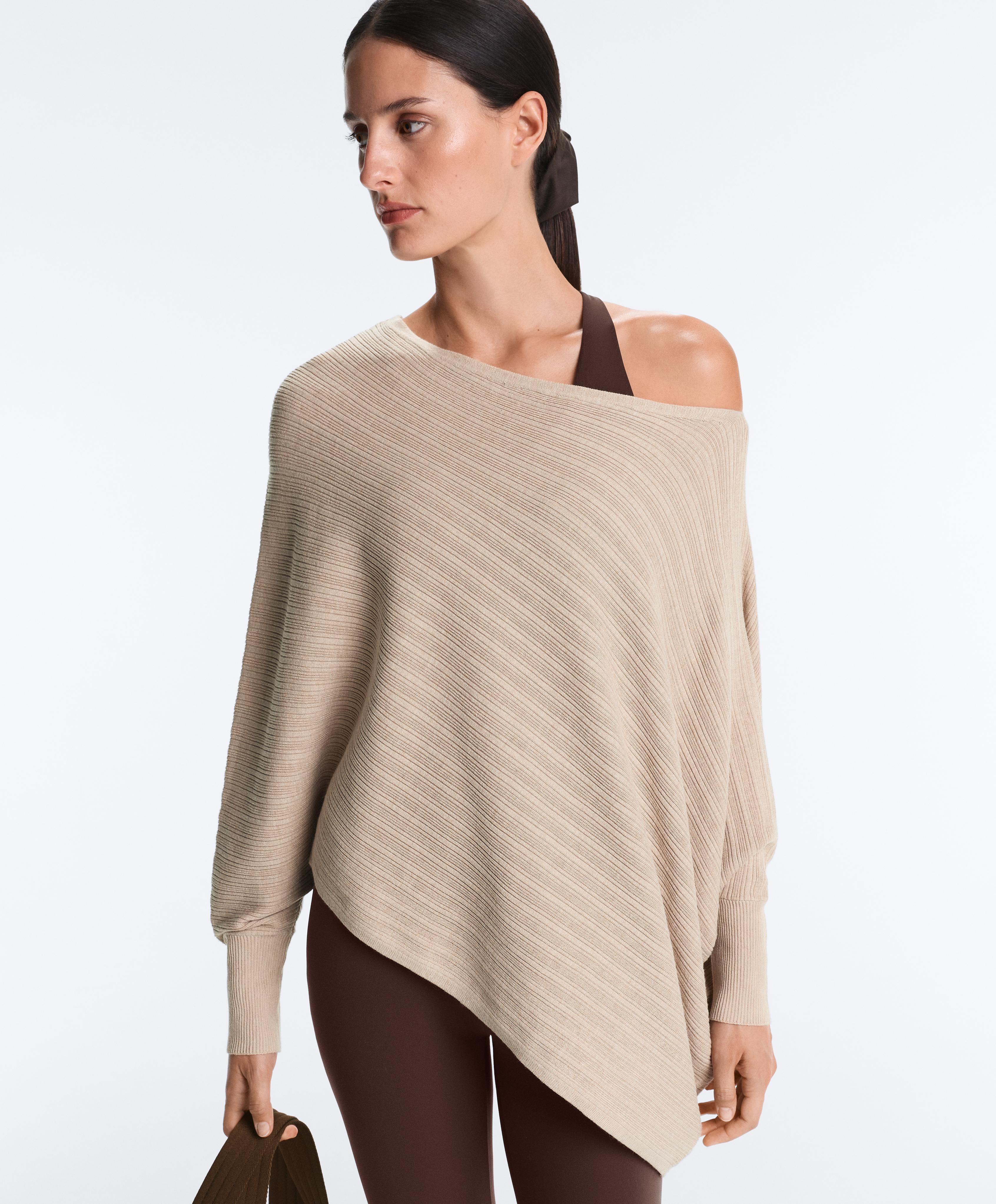 Knit rib cape jumper — SANDY