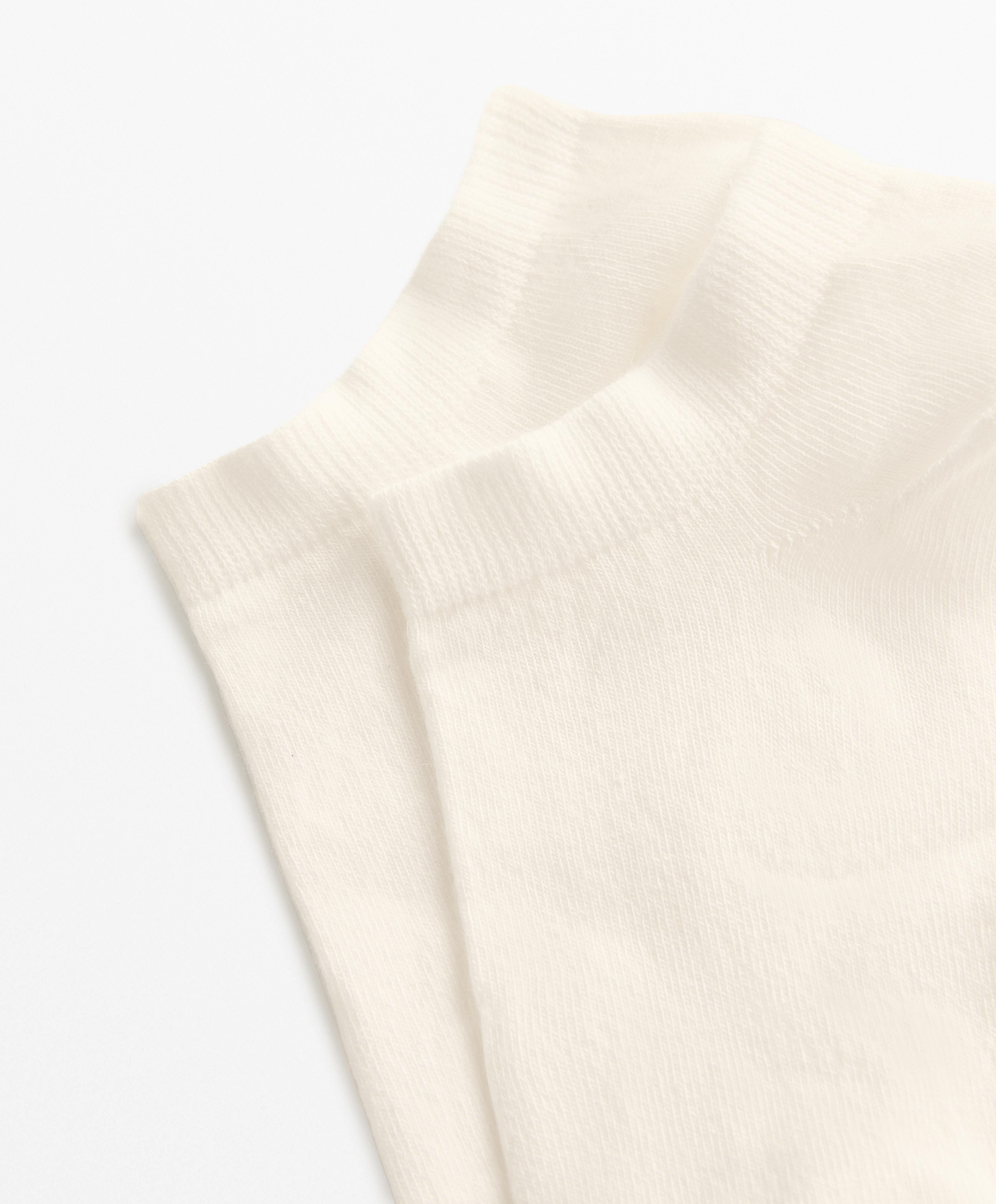 5 pairs of cotton blend sneaker socks — PALE ECRU
