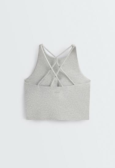 Comfortlux strap tank top with cups marl — PALE GREY 7
