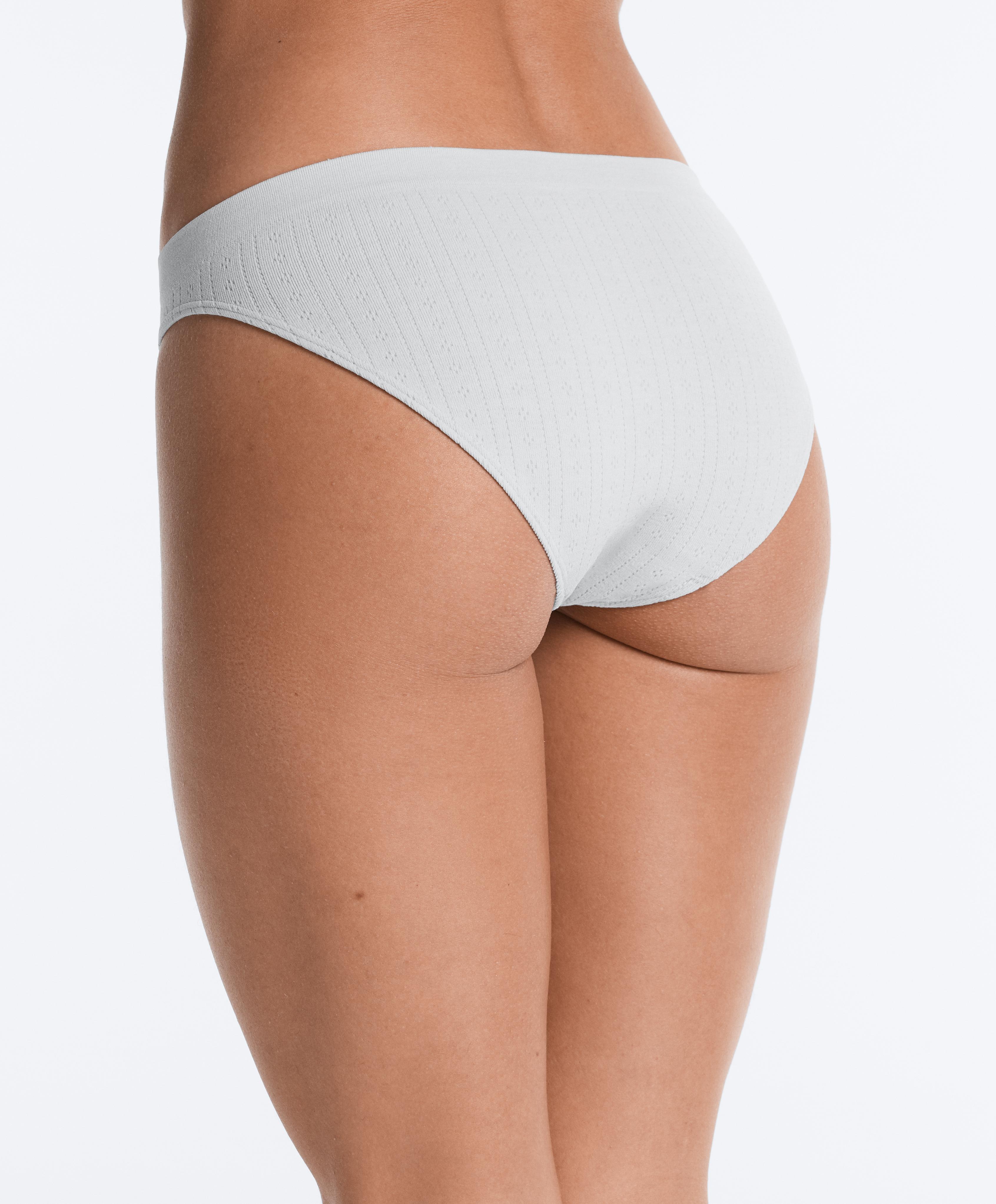 3 seamless soft-touch openwork classic briefs — AQUAMARINE