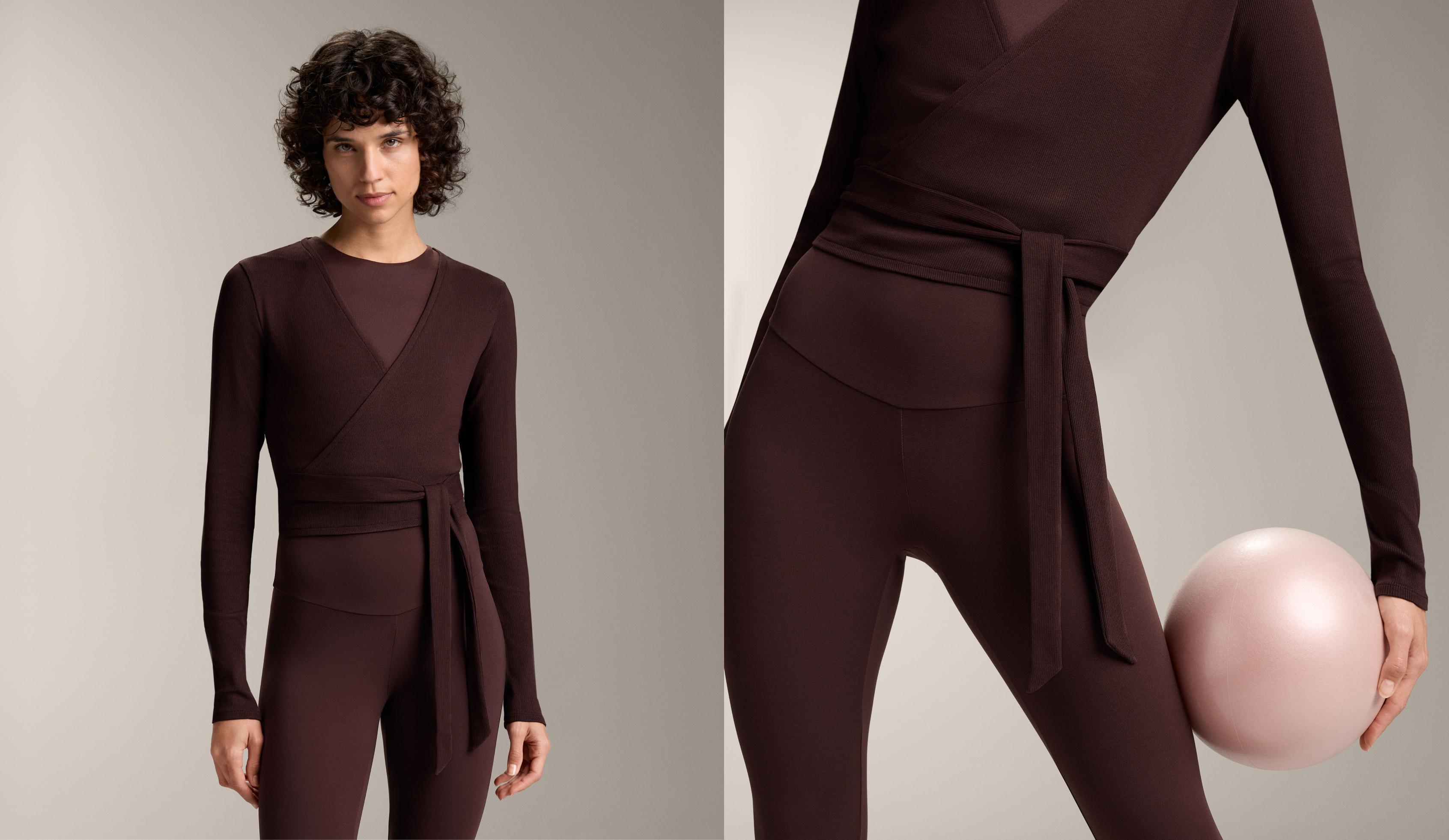 Maglietta in misto cotone rib con incrocio