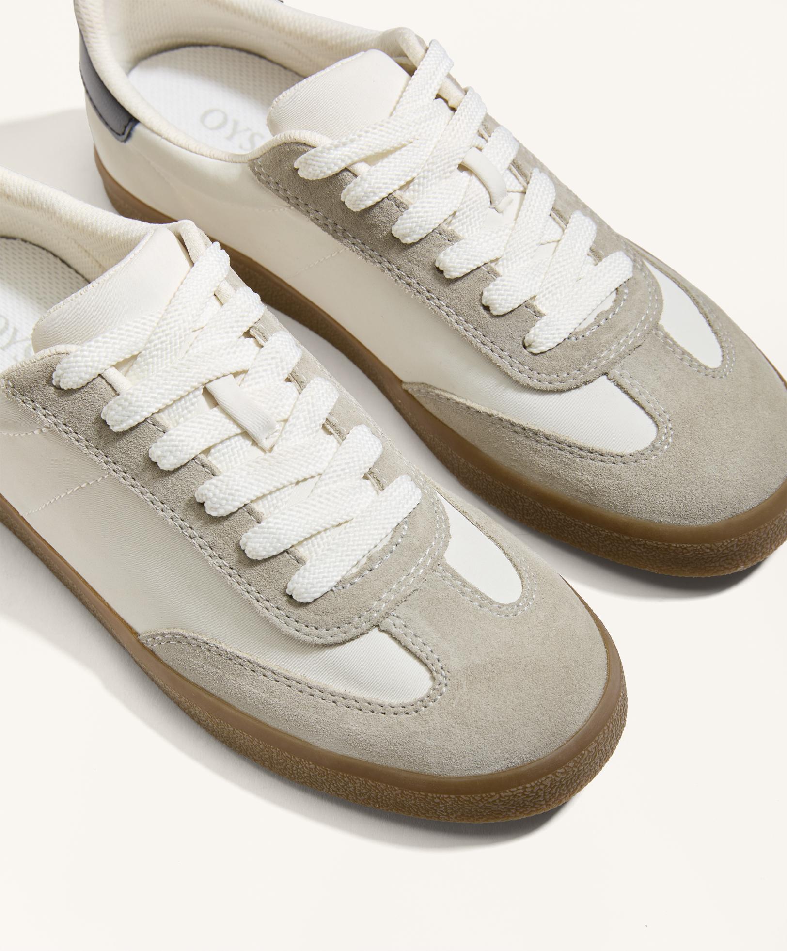 Nylon and split leather trainers Nylon and split leather trainers