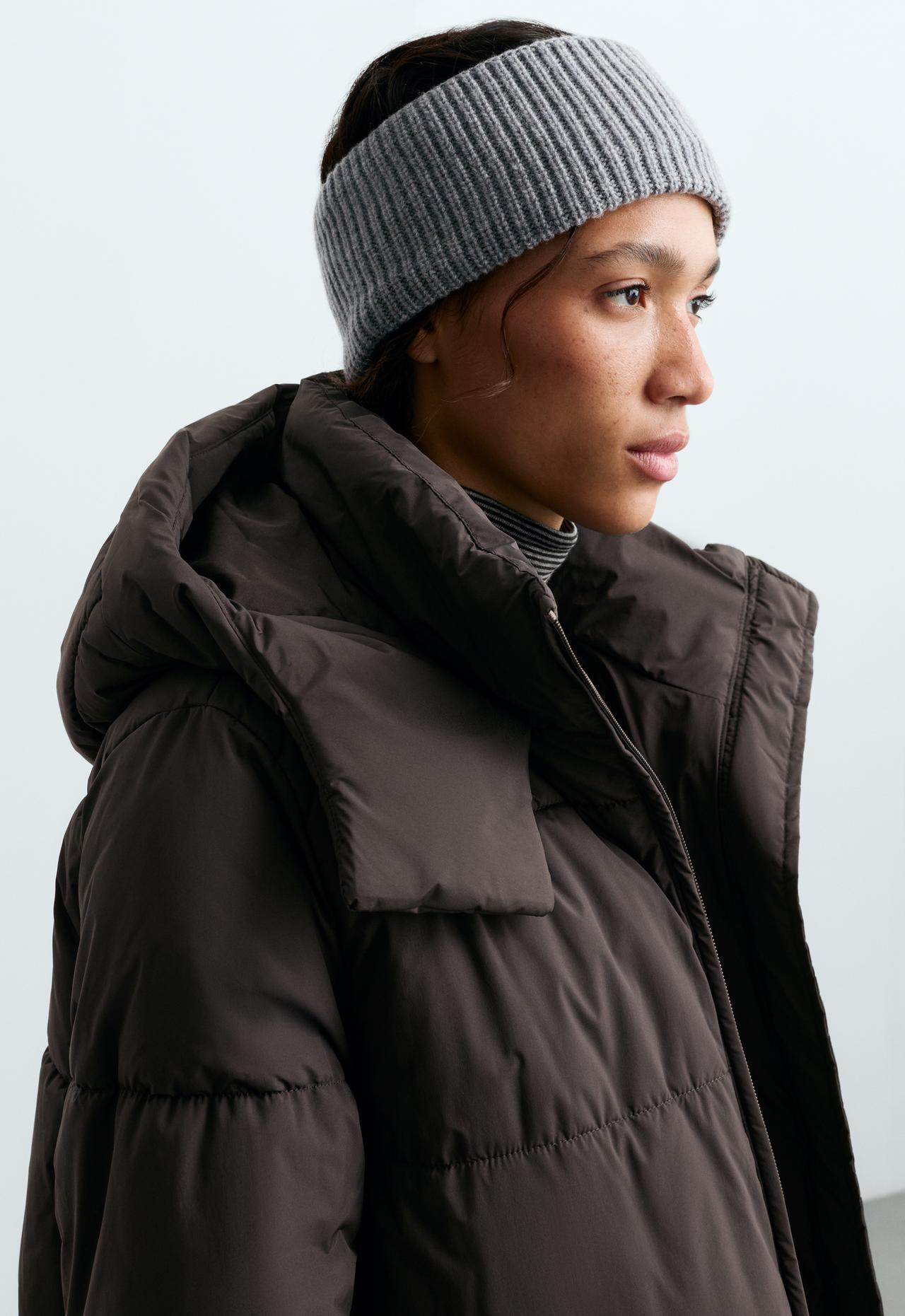 Knit Rib 100% wool headband — BLUE-GREY