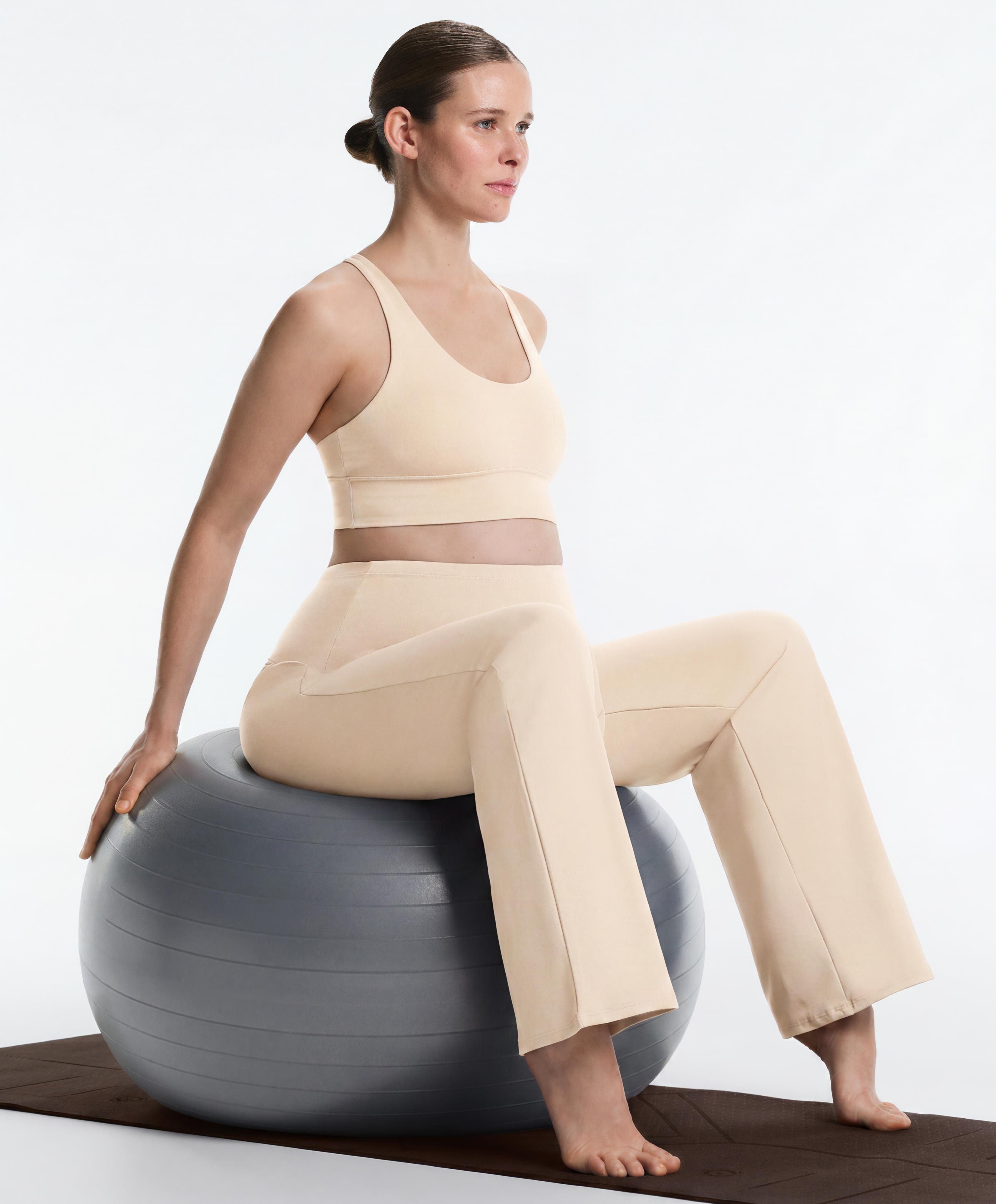 Comfortlux maternity straight-leg trousers — SAND
