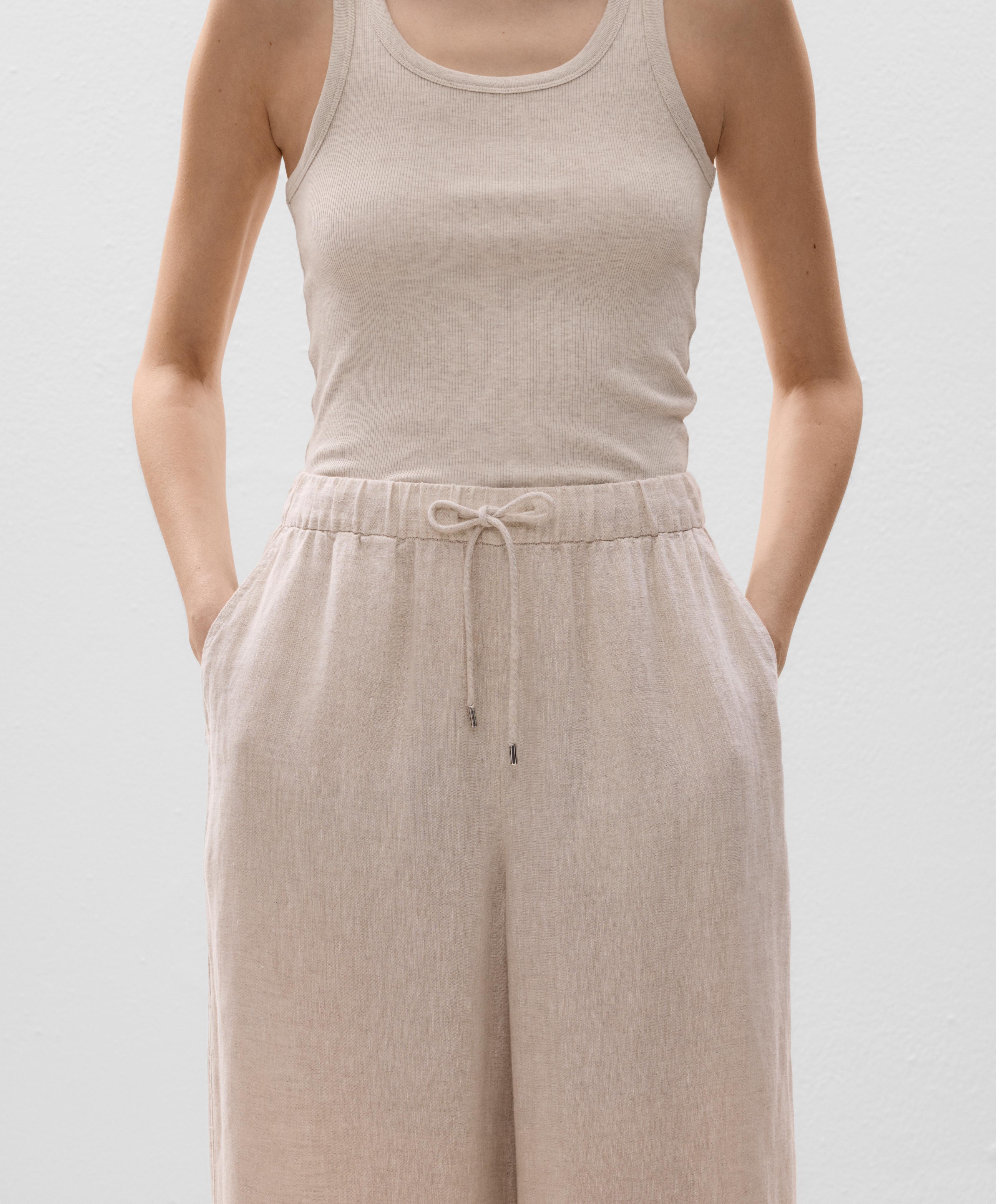 Pantalón recto ancho 100% lino - Rebajas Pantalón recto ancho 100% lino - Rebajas