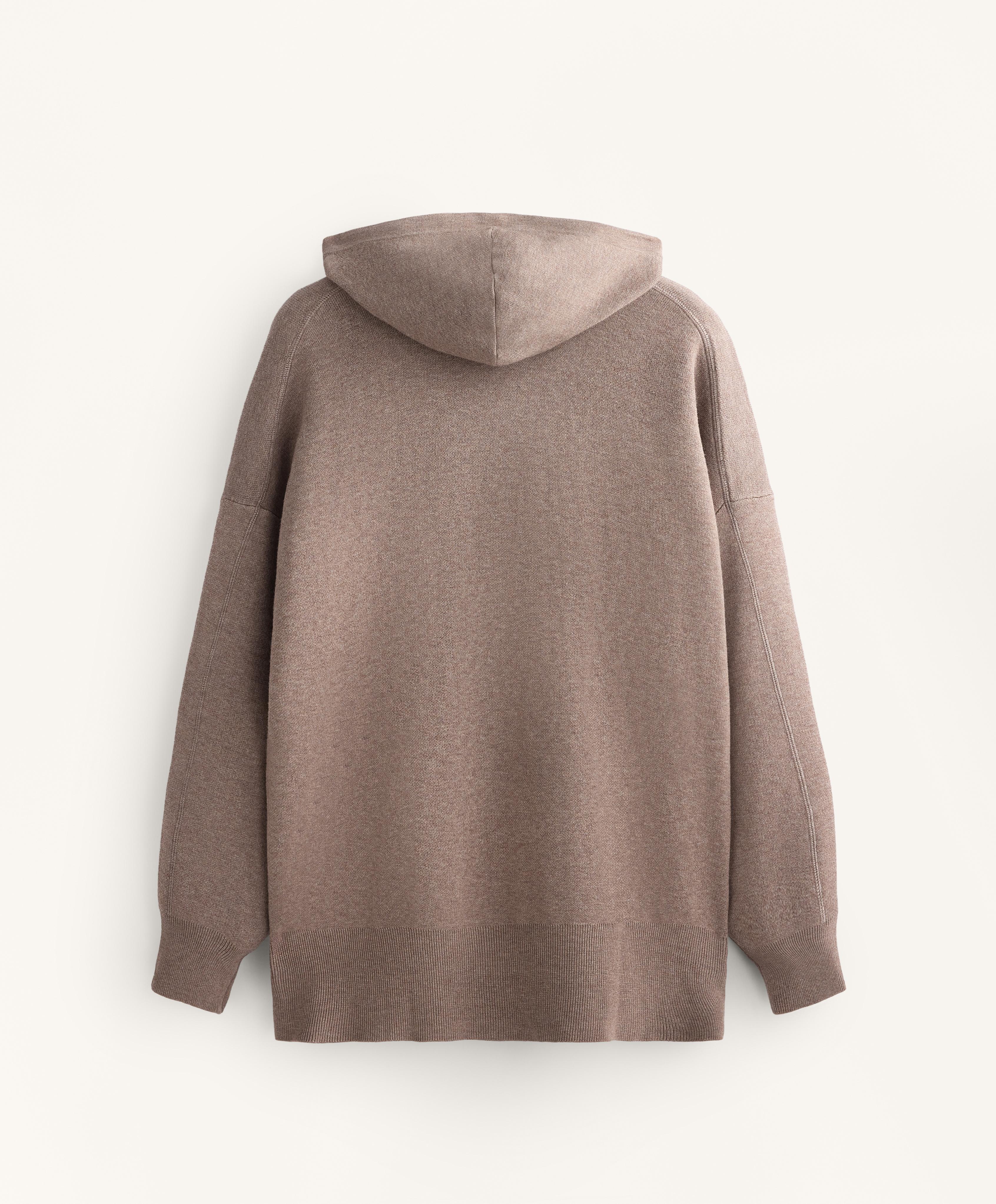Long knit hooded jumper — PINK-MINK