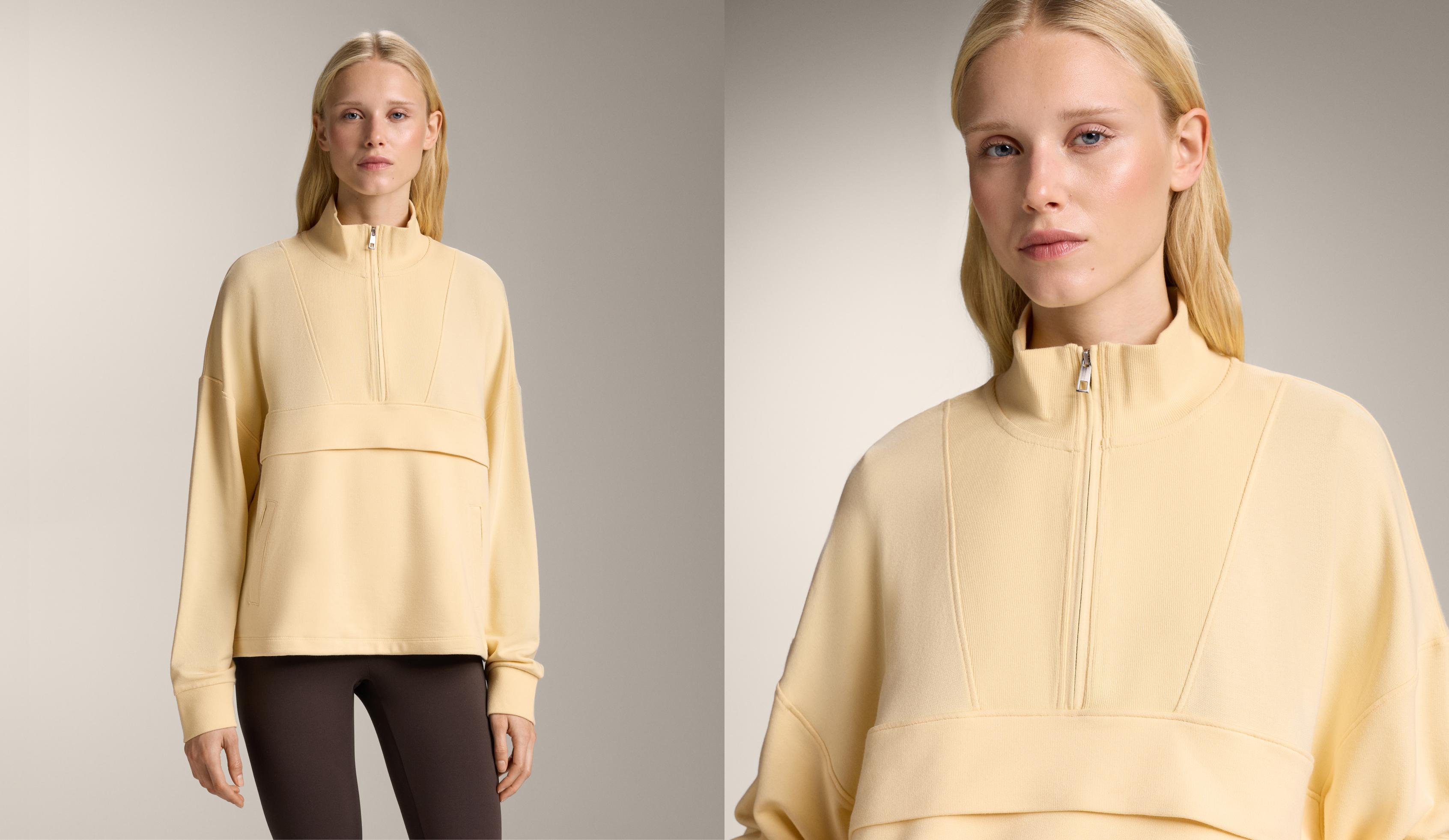 High neck sweatshirt with cotton and modal