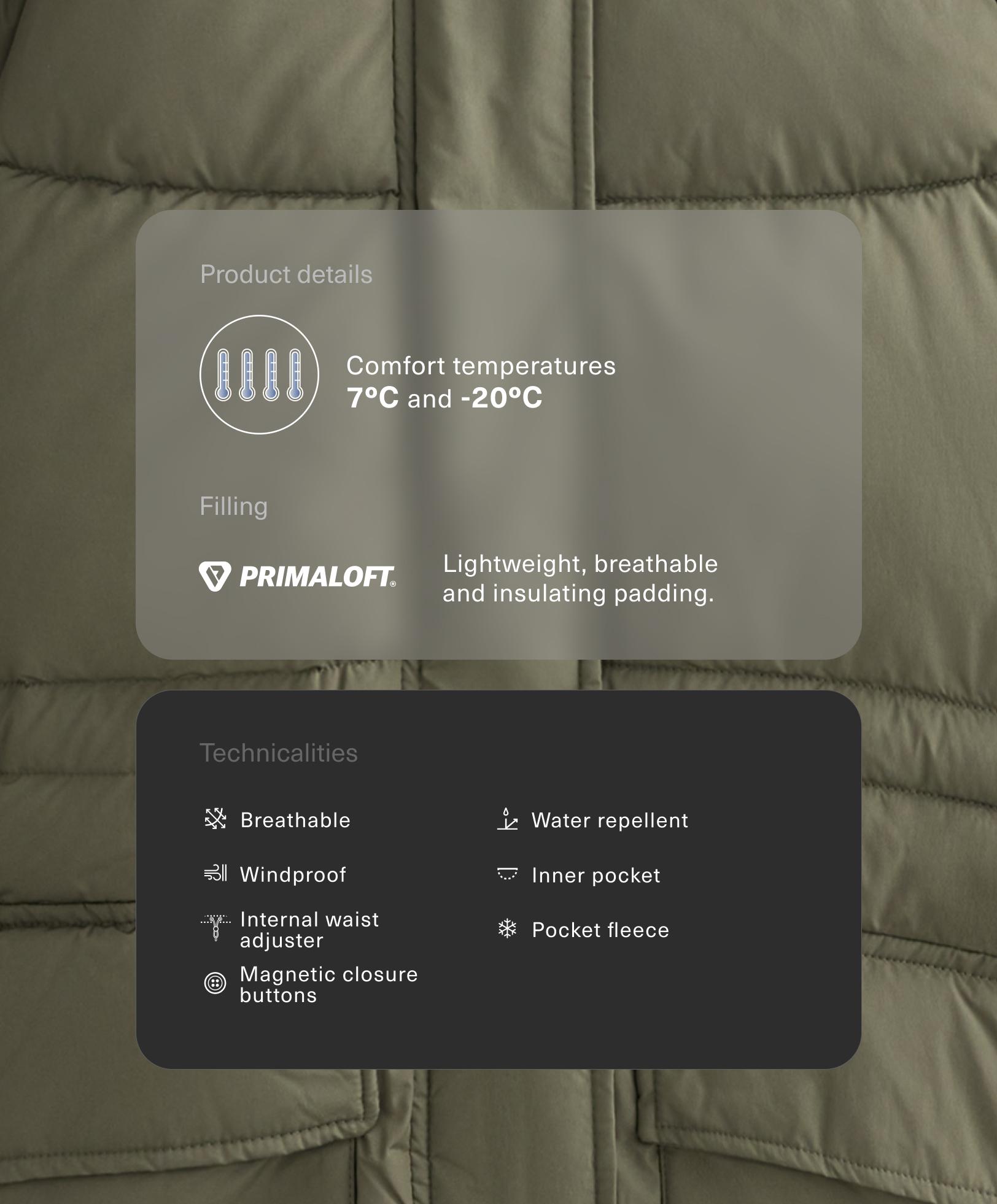 Veste matelassée Primaloft® déperlante Veste matelassée Primaloft® déperlante