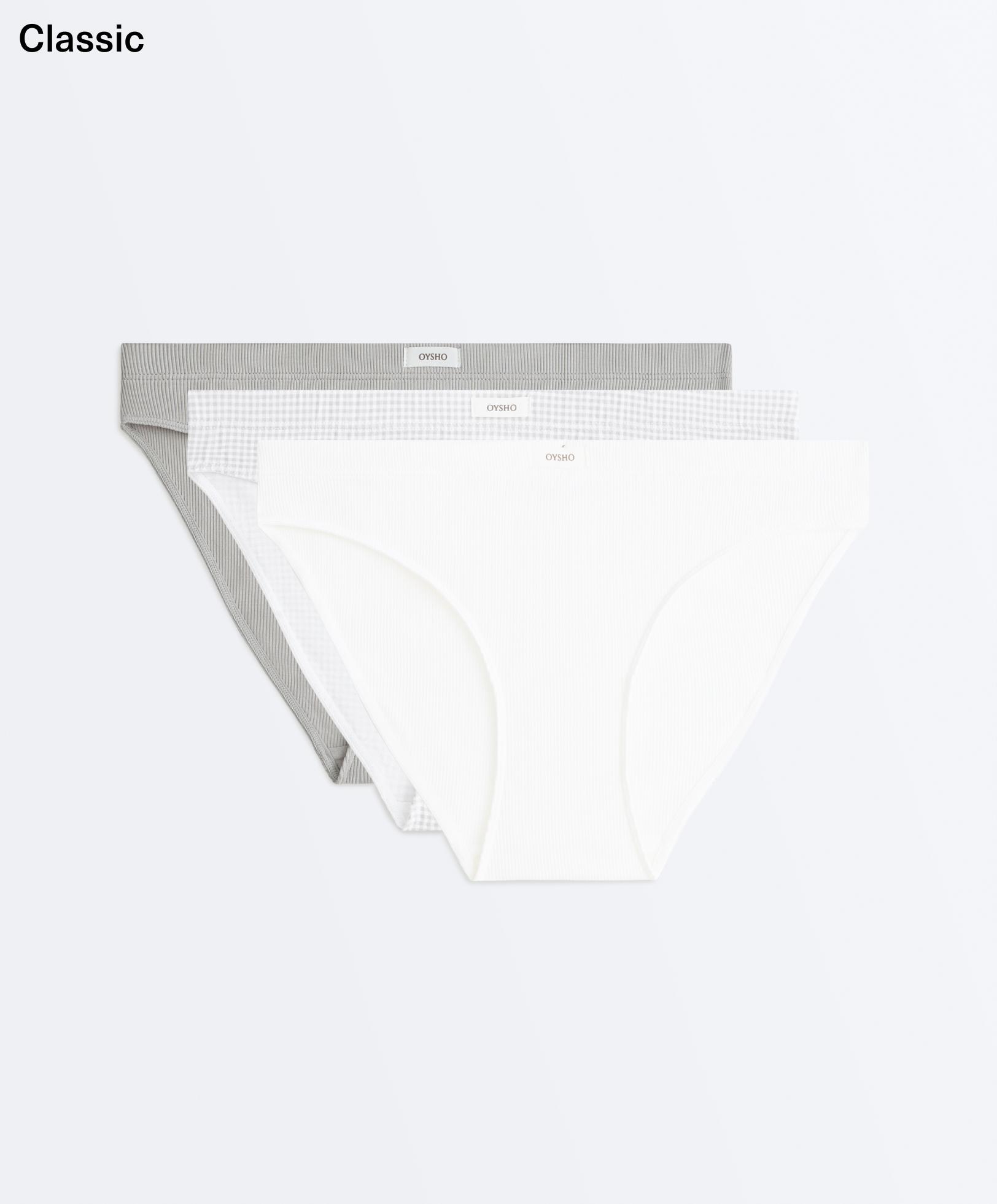 3 classic cotton briefs — PALE GREY