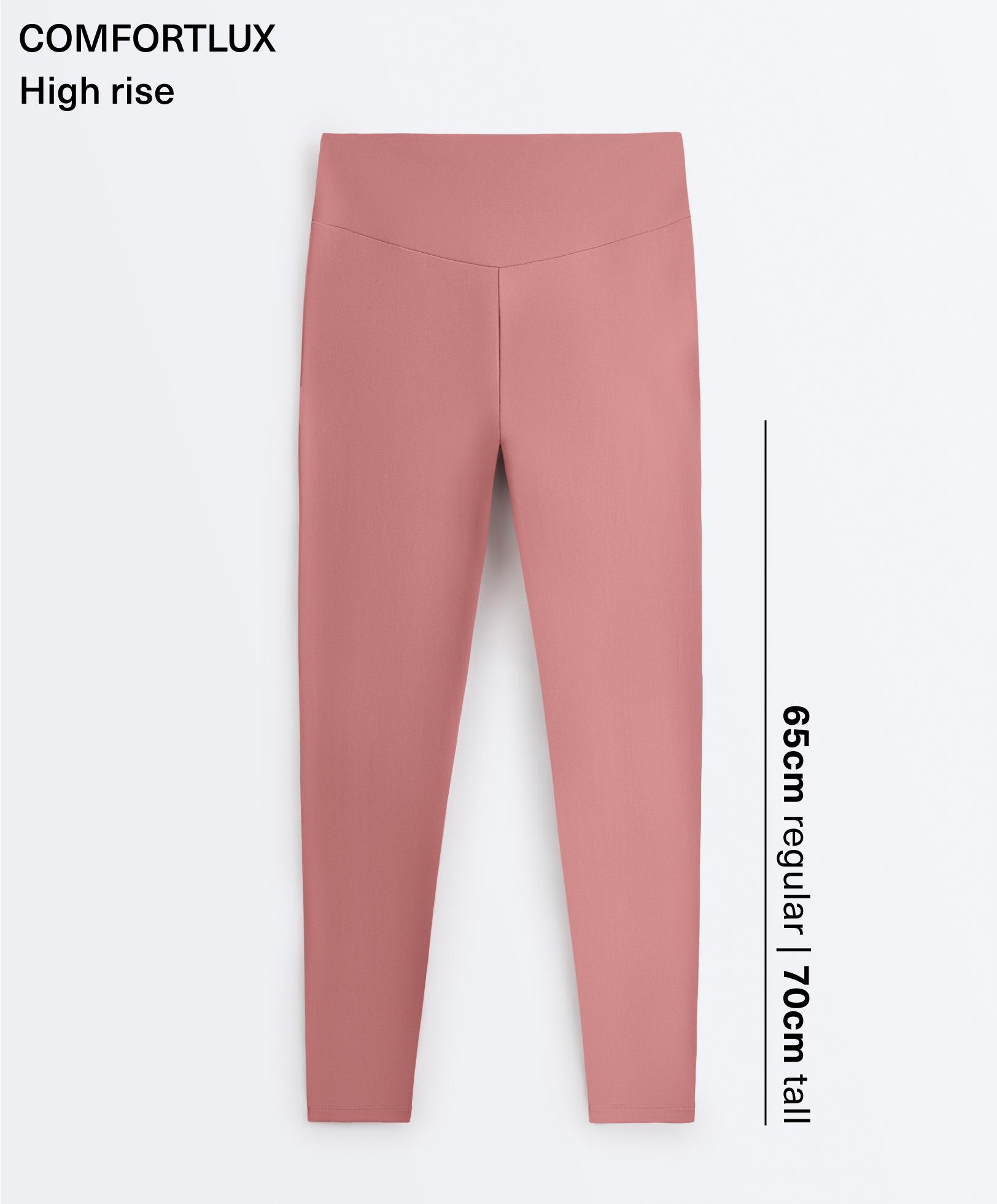 Comfortlux high-waisted ankle-length leggings — PALE PINK