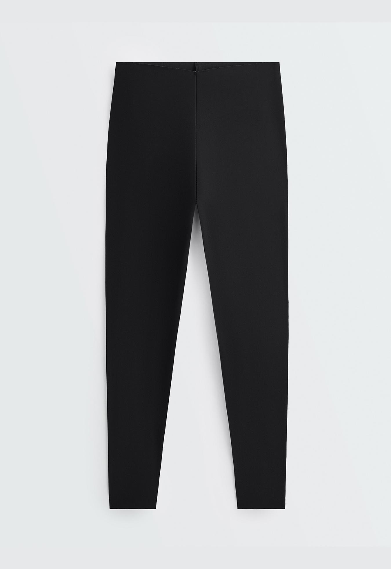 V-cut Light Touch 65cm high-rise ankle-length leggings — BLACK
