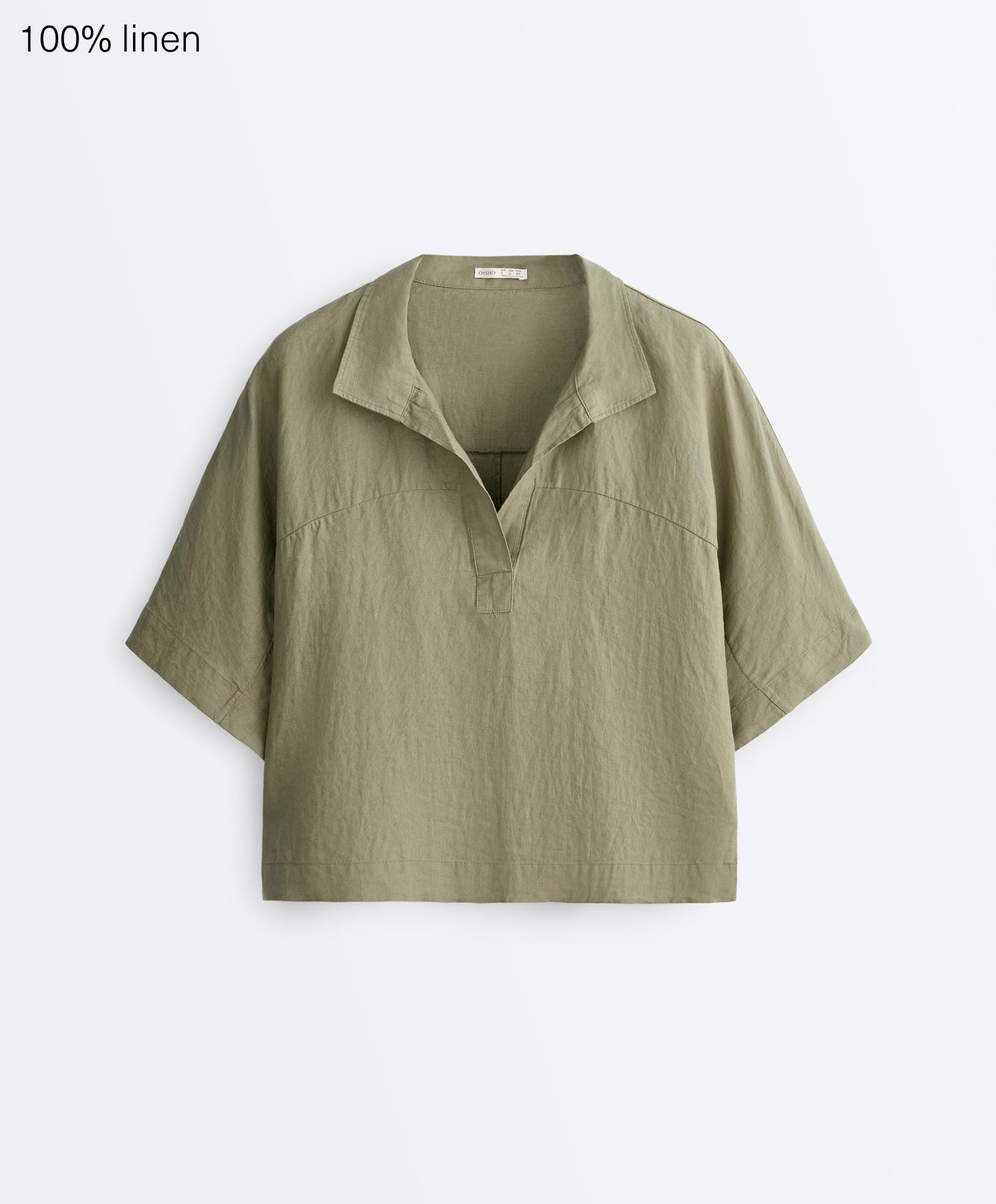 Oversize 100% linen short-sleeved shirt Oversize 100% linen short-sleeved shirt
