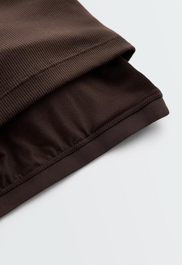 Long modal blend rib tank top — DARK BROWN 7