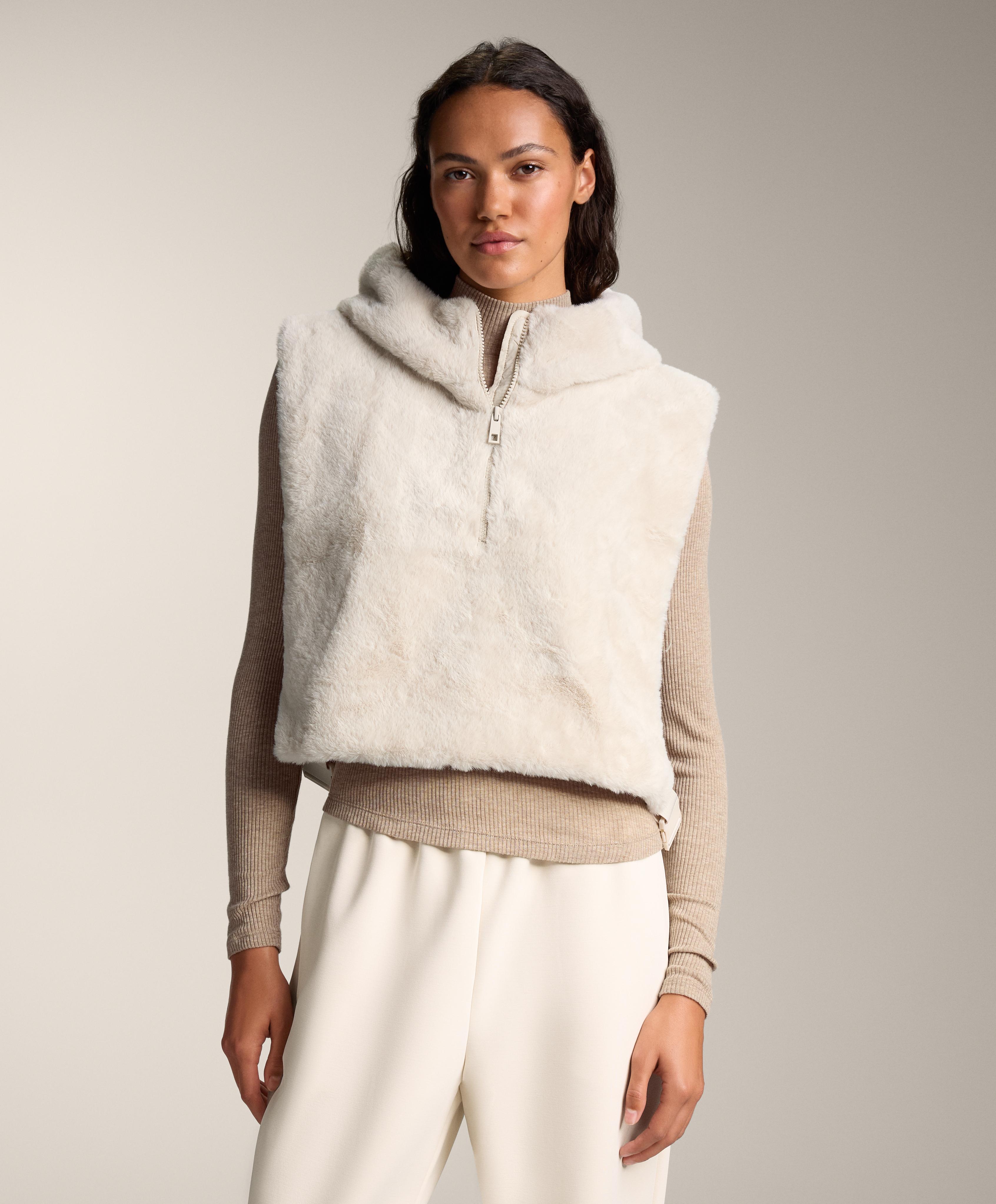 Faux fur gilet with hood Faux fur gilet with hood