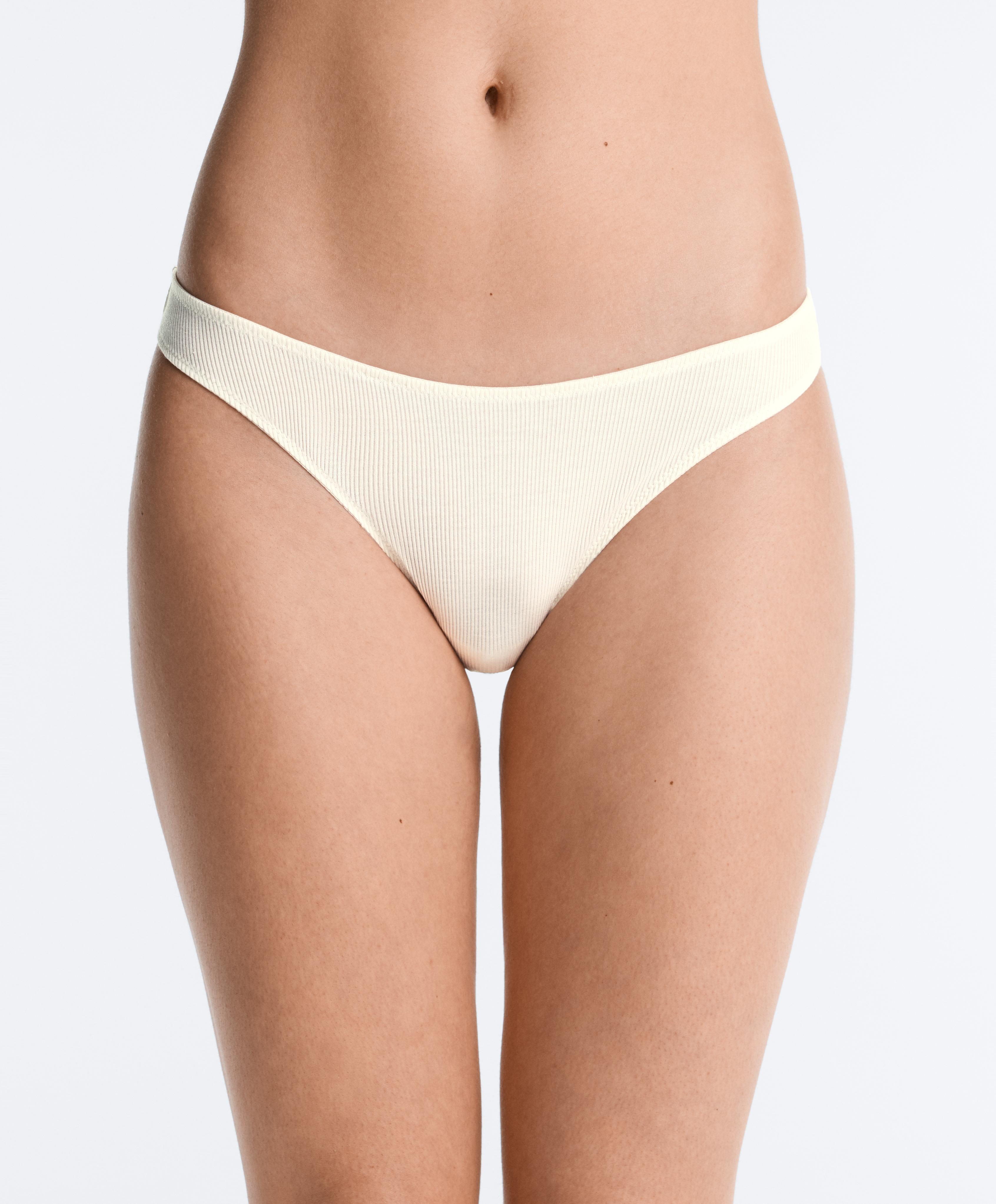 5 cotton rib U-cut Brazilian briefs — GREY-BLUE