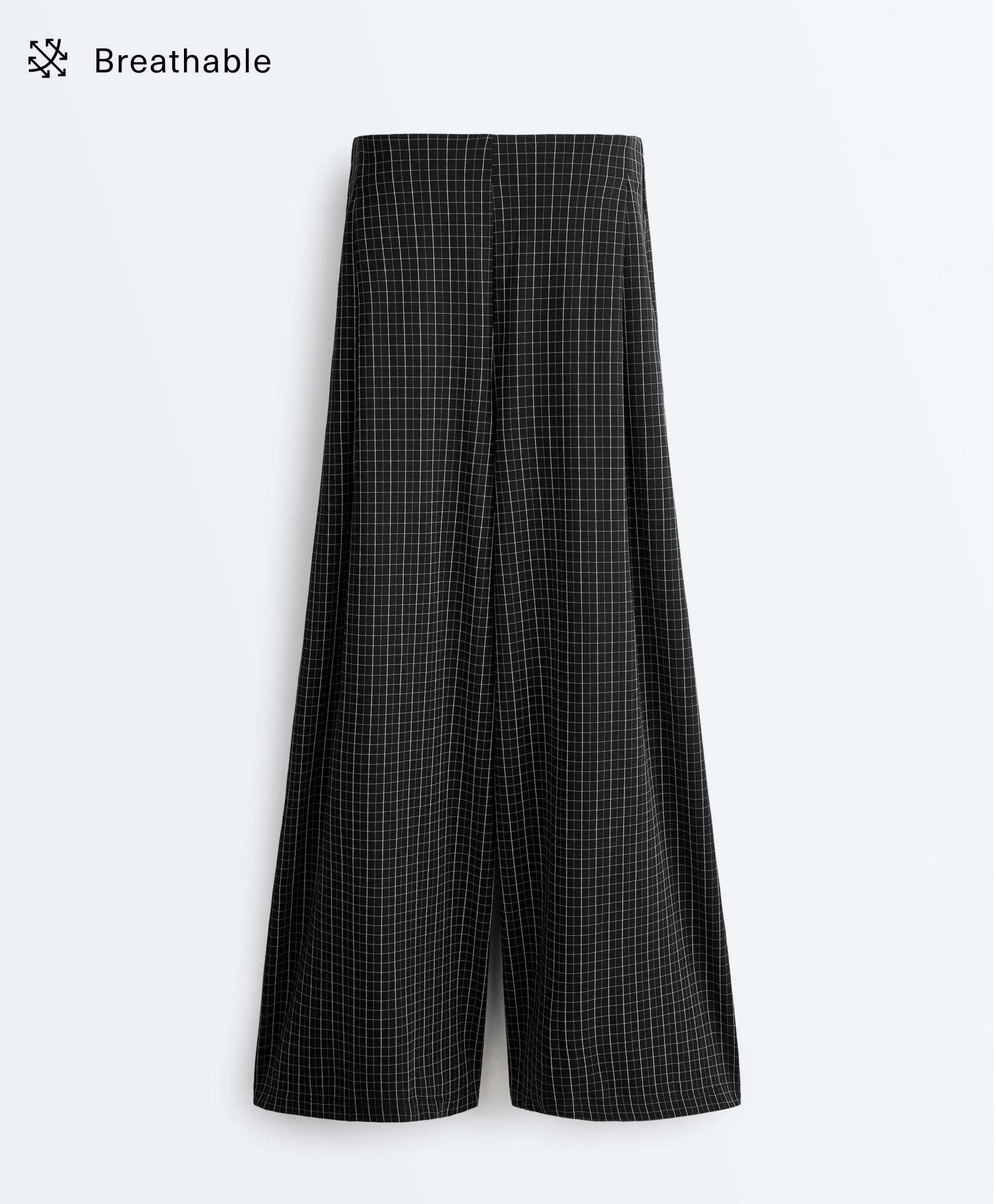 بنطلون طويل عريض كاروهات