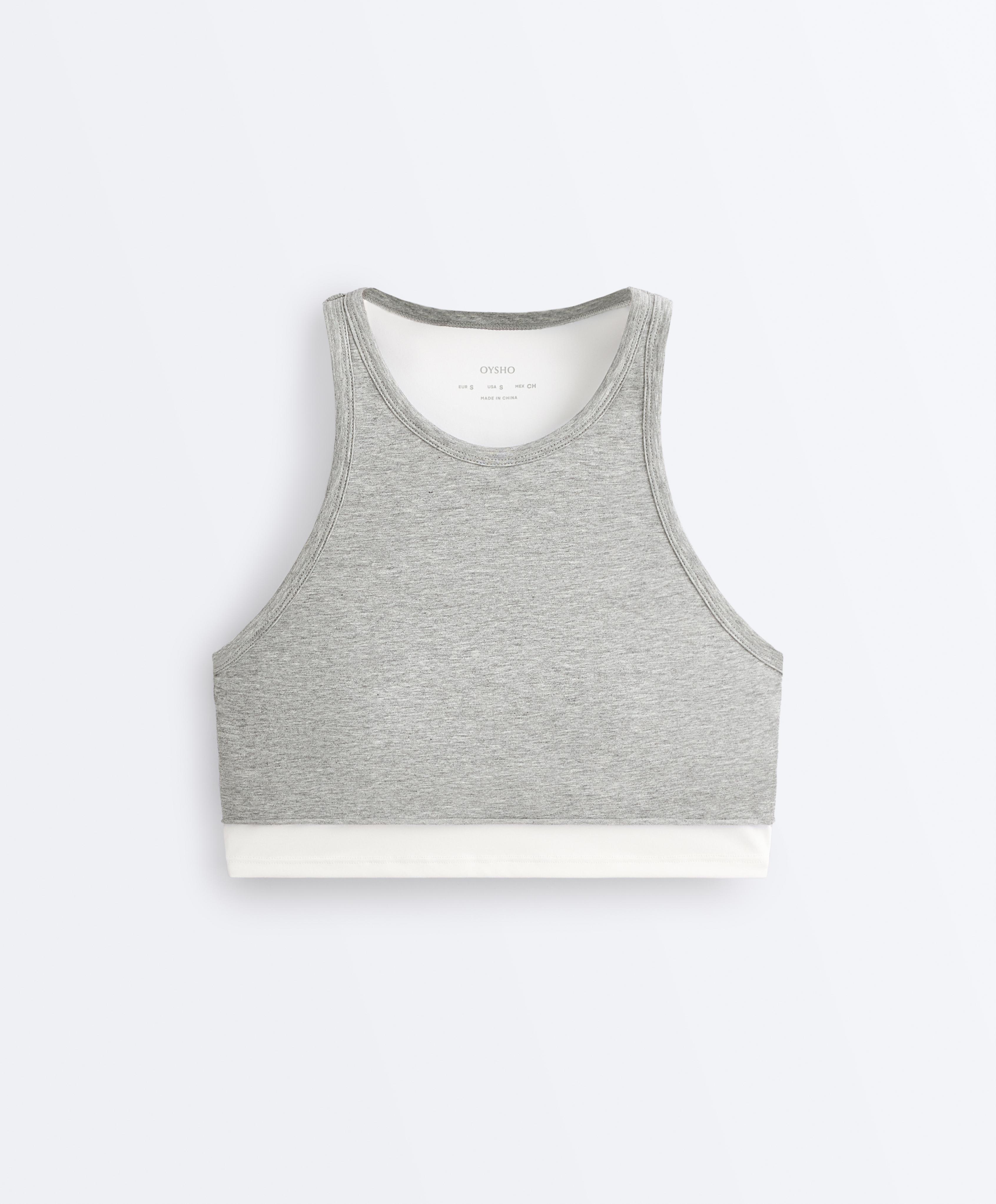 Marl overlay halterneck tank top Marl overlay halterneck tank top