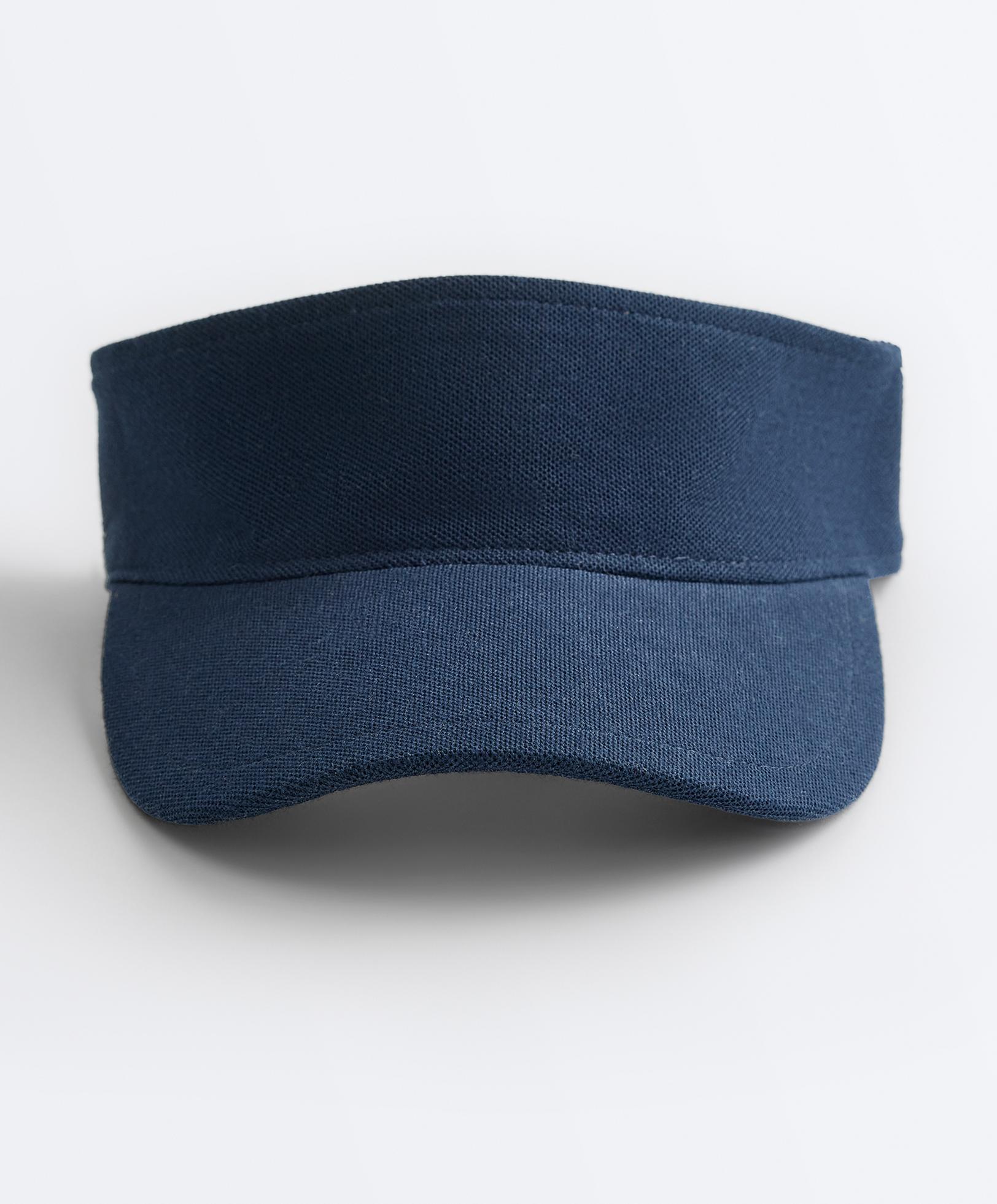 Cotton-blend piqué sports visor — NAVY BLUE