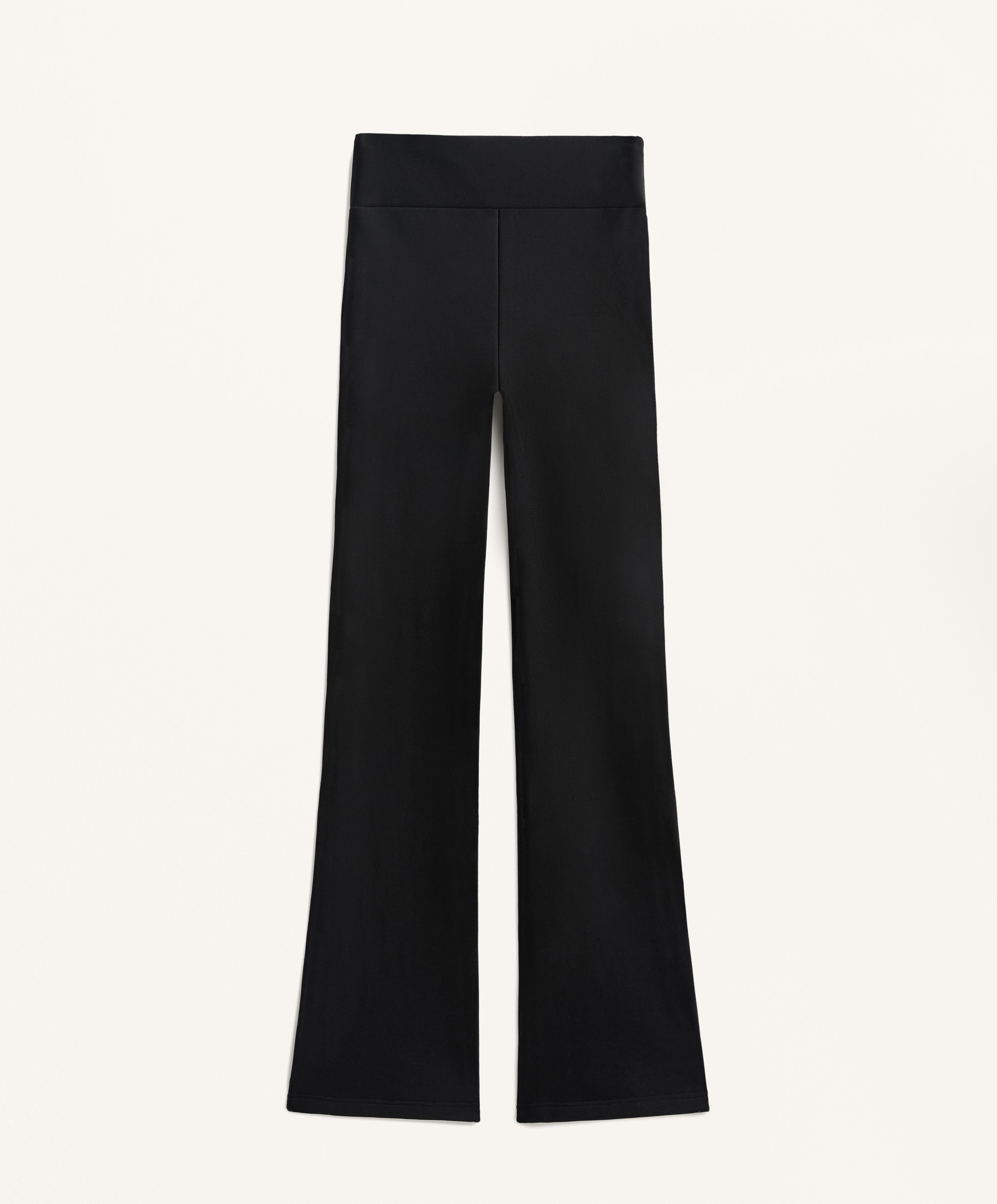 Bootcut seamless high rise super extra Warm trousers — BLACK