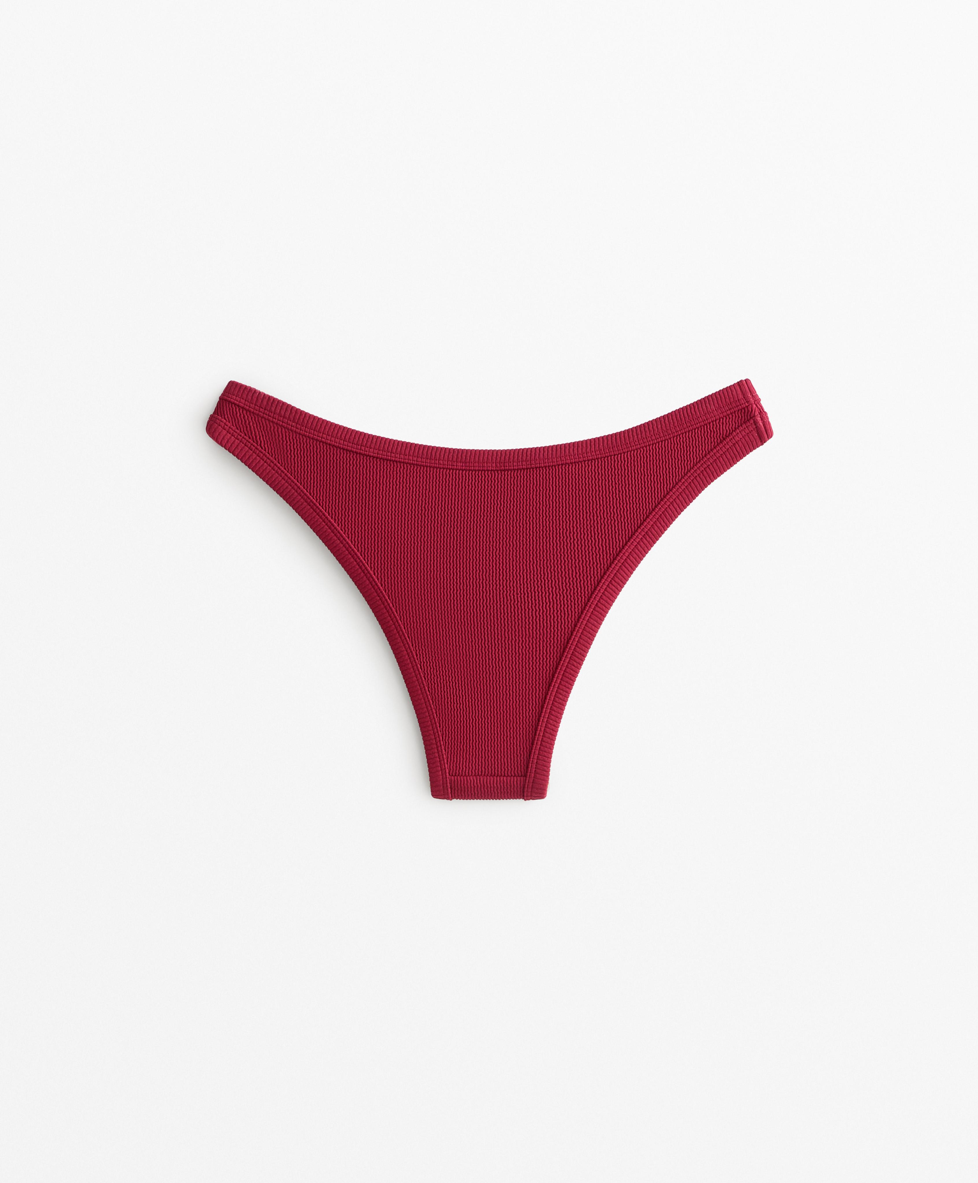 Rib U-cut medium-coverage bikini briefs