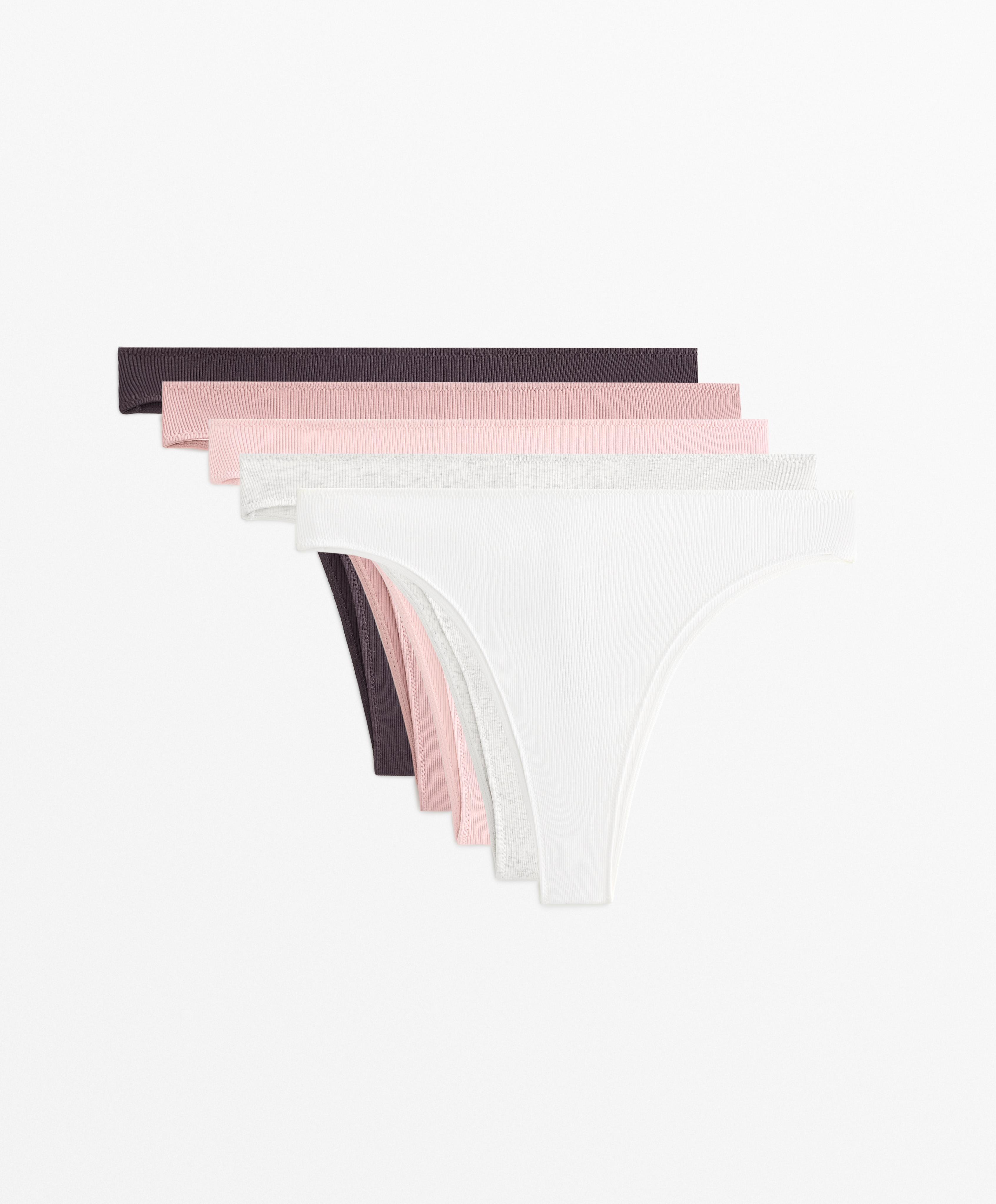 5 Brazilian Slips aus Rib-Baumwollmischung 5 Brazilian Slips aus Rib-Baumwollmischung