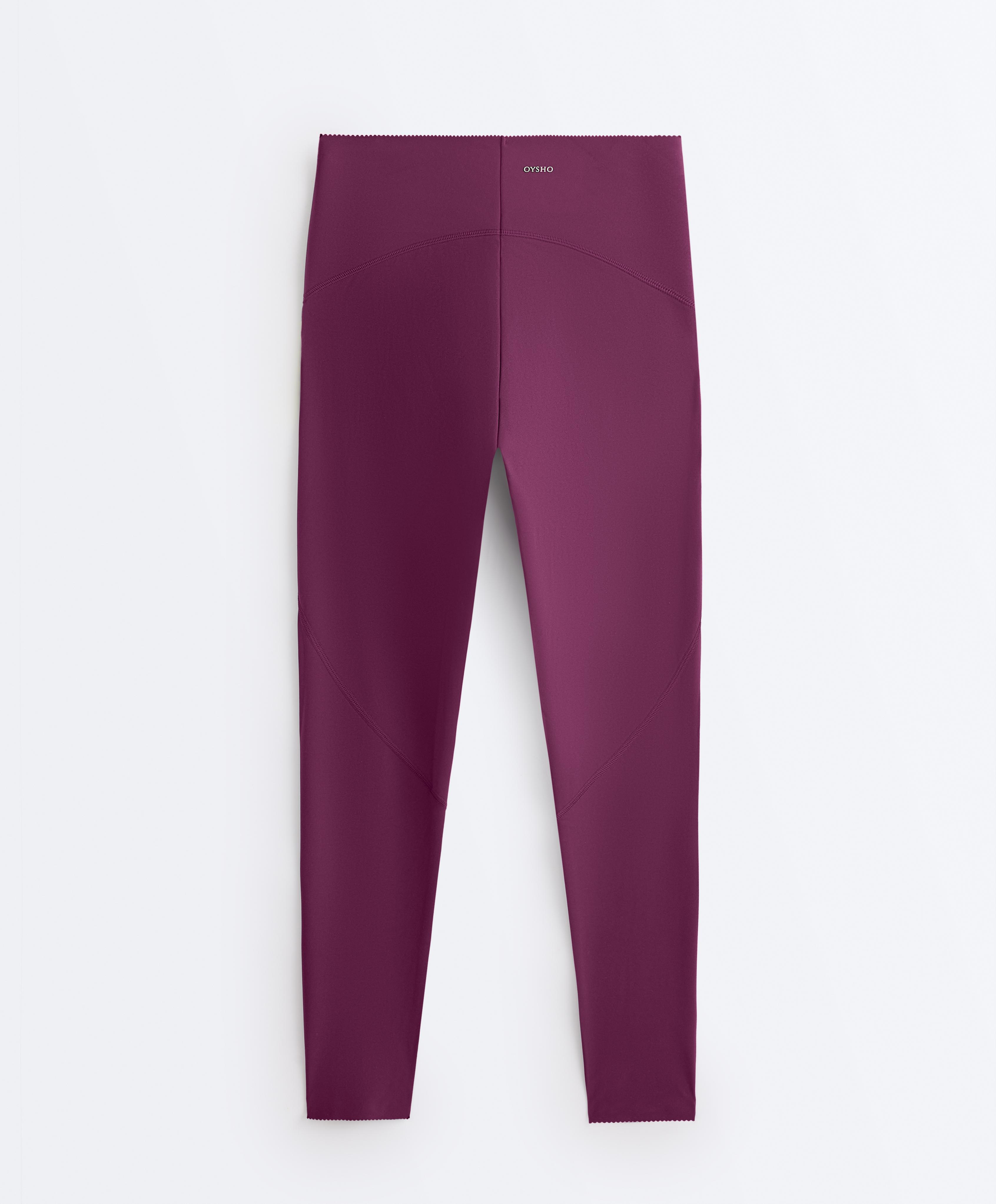 Basic compressive high-waisted ankle-length leggings — DARK PLUM