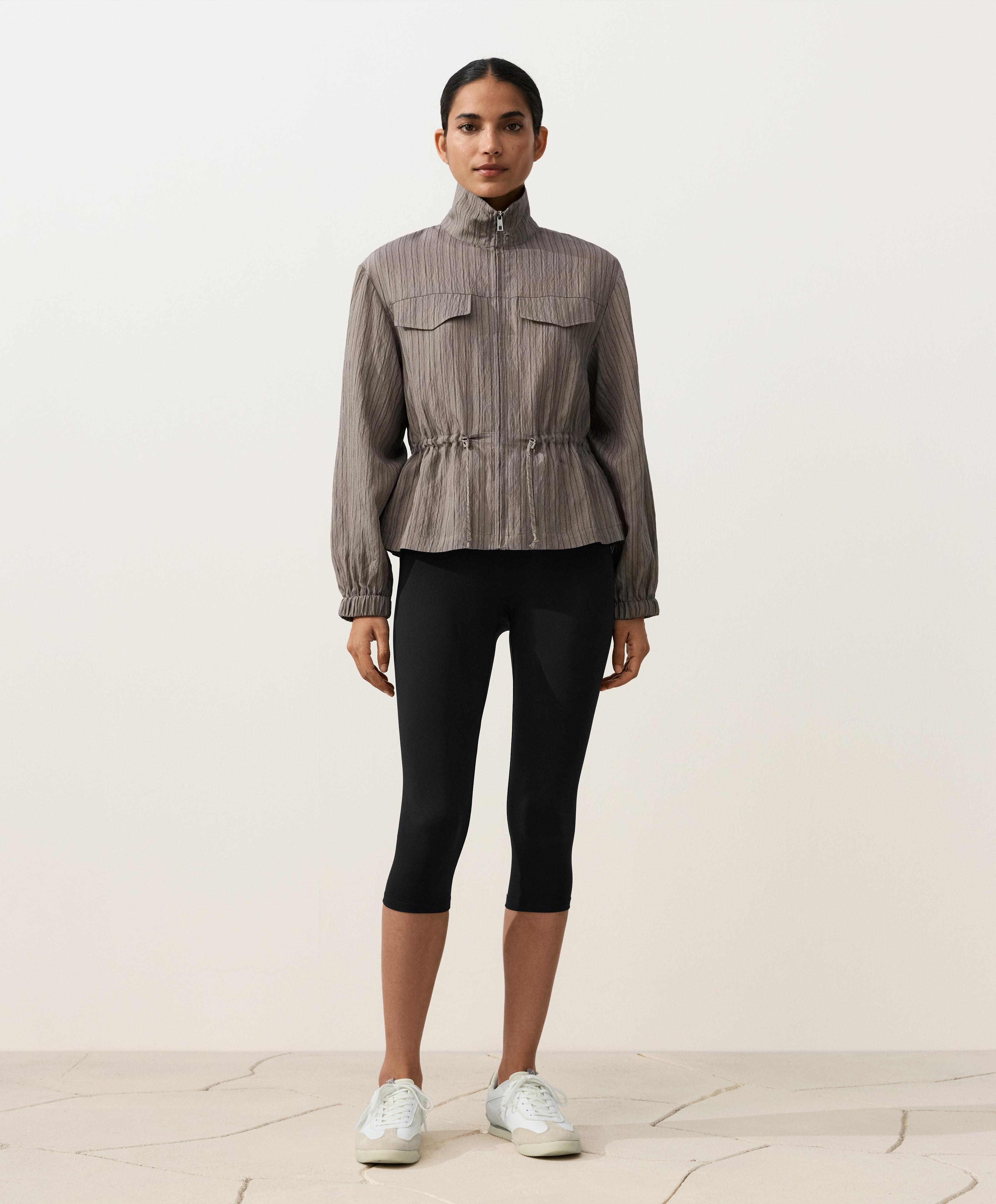 Striped Saharan jacket — CHARCOAL GREY