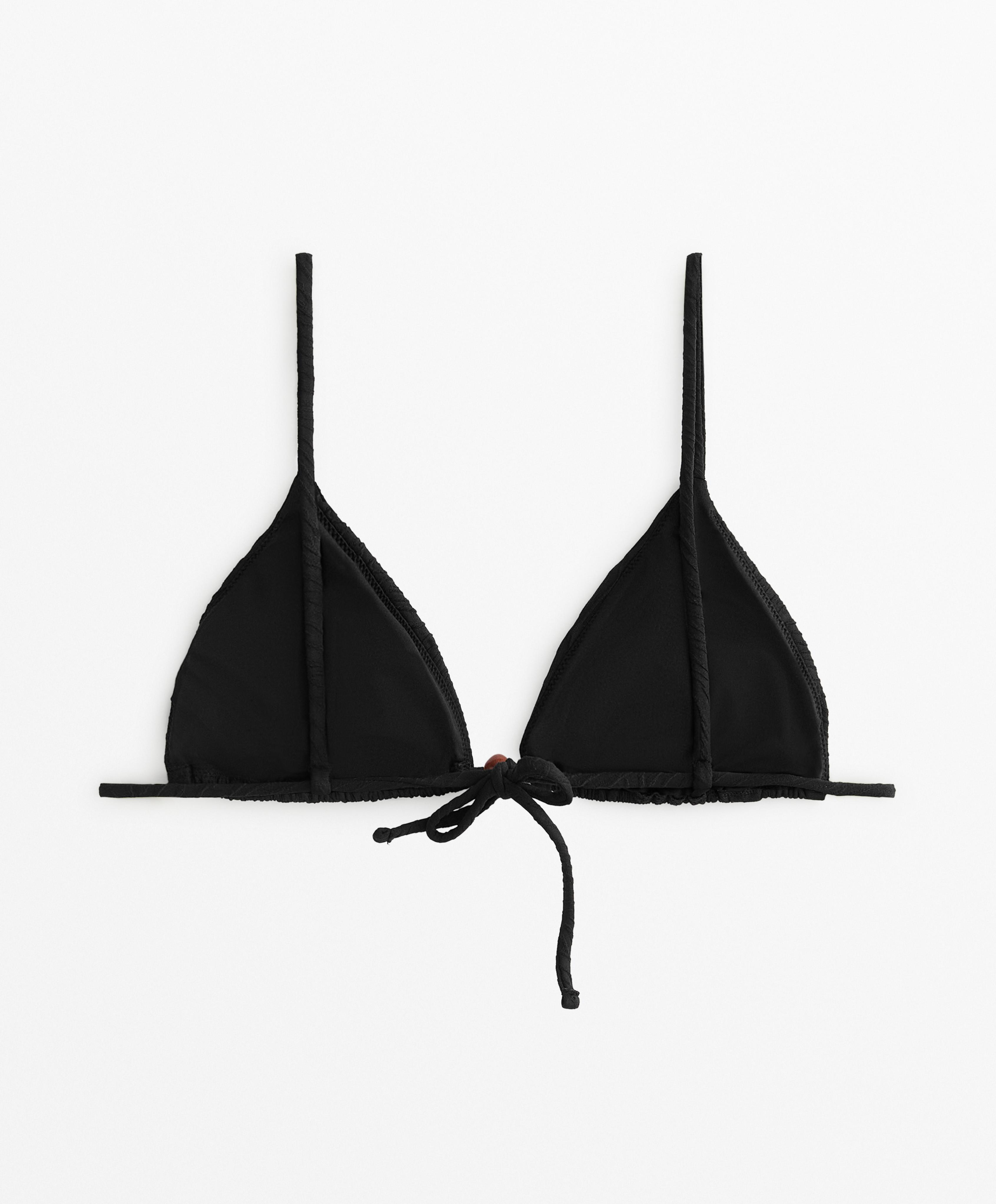 Bikinitop med trekantet udskæring og jacquard