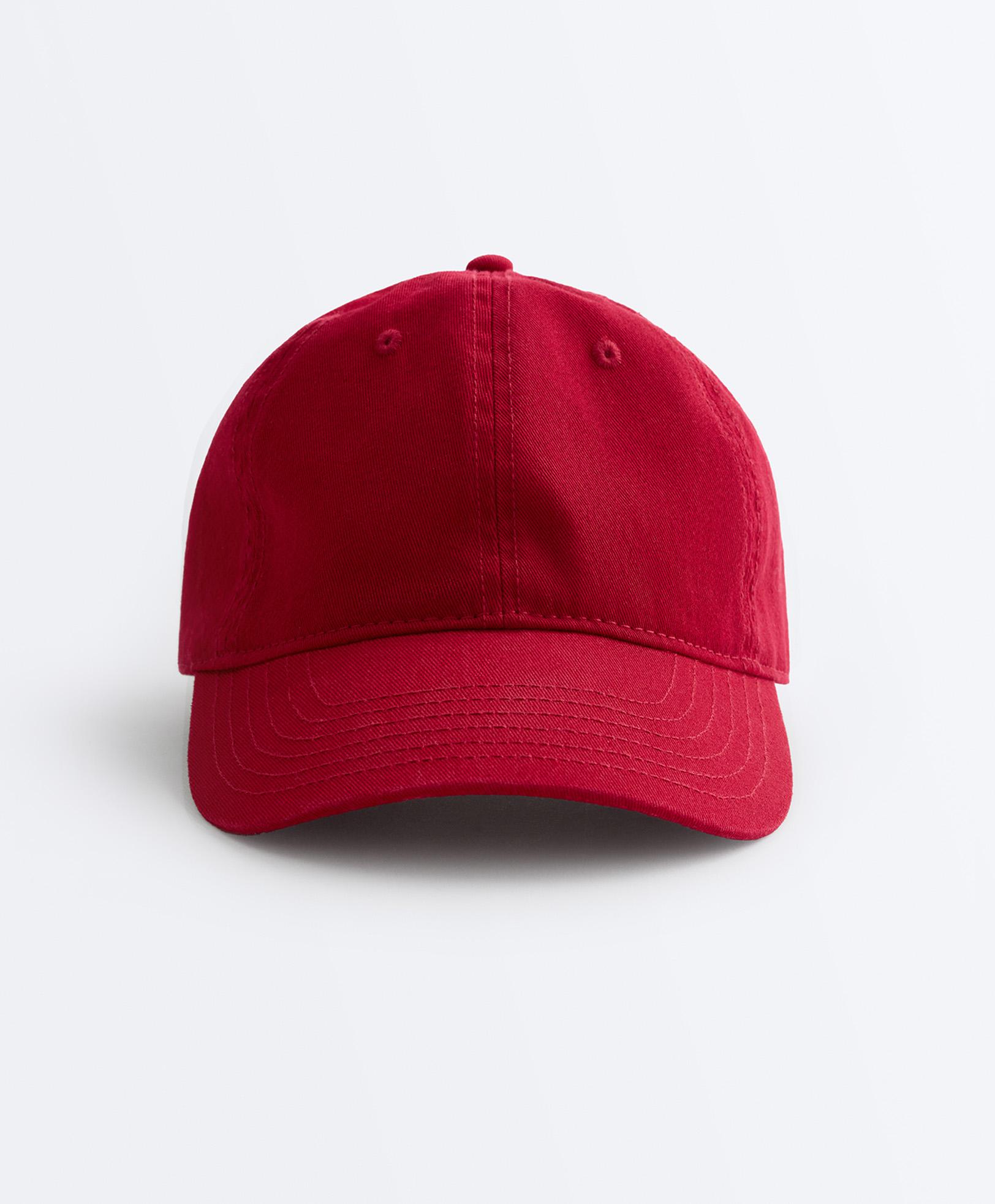 Washed-effect 100% cotton cap — BRIGHT RED