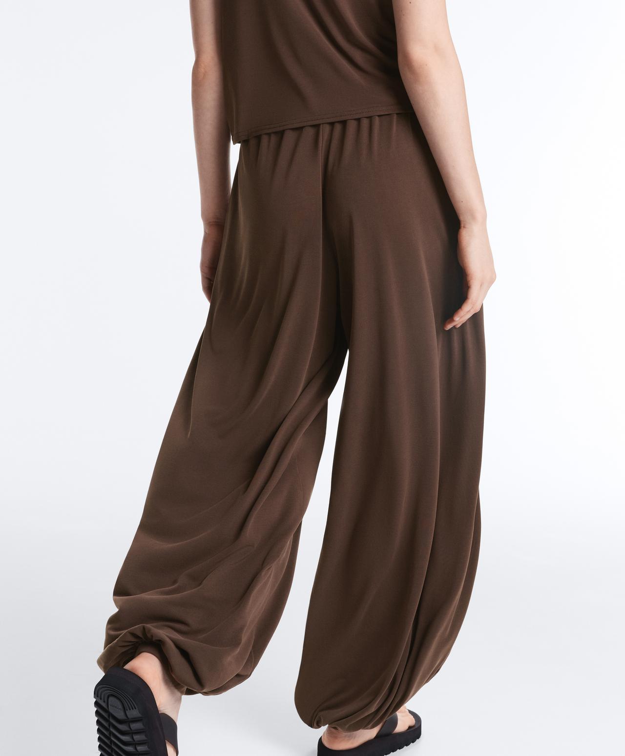 Modal-blend soft-touch joggers — DARK BROWN