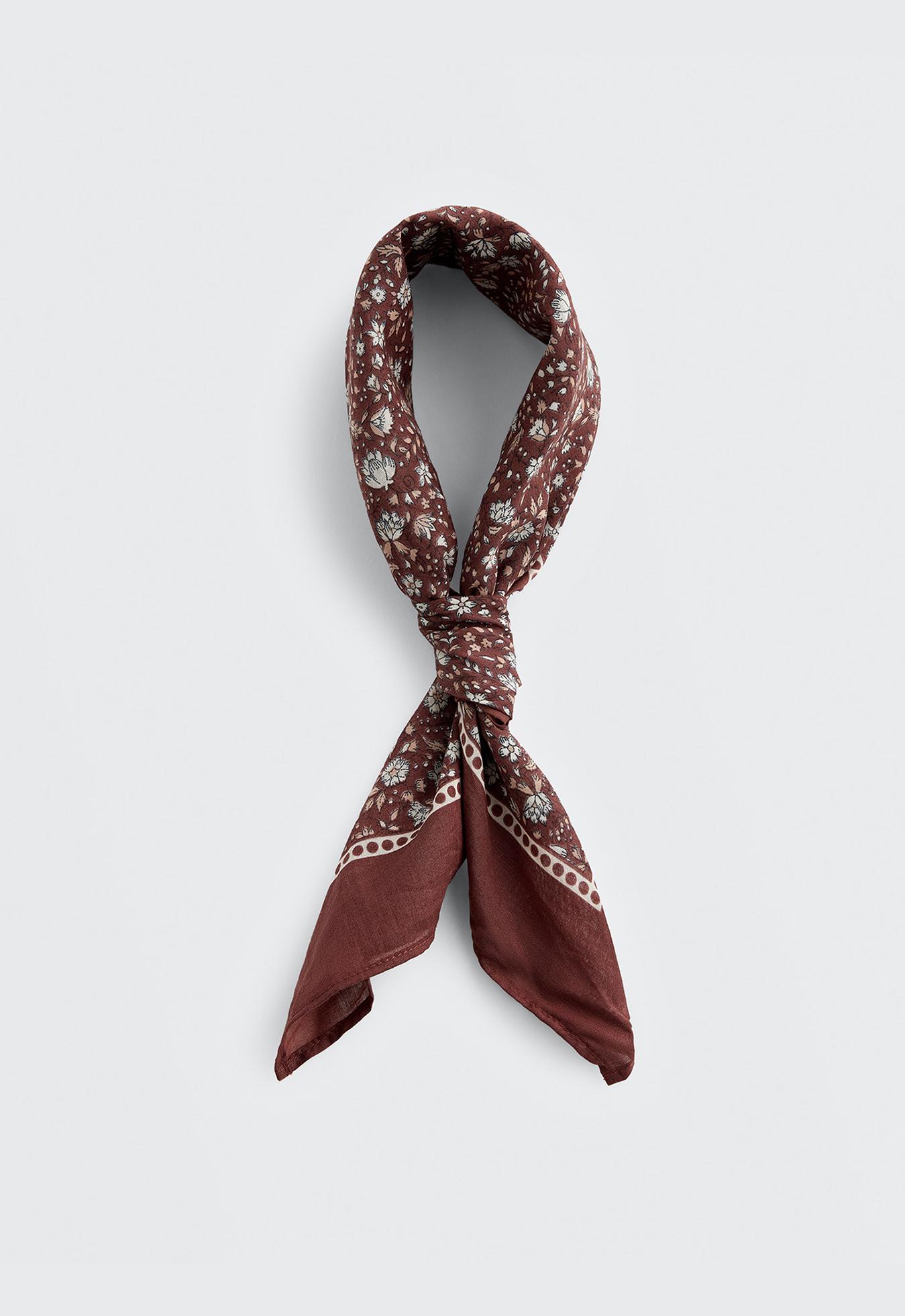 Floral 100% cotton bandana — BURNT ORANGE