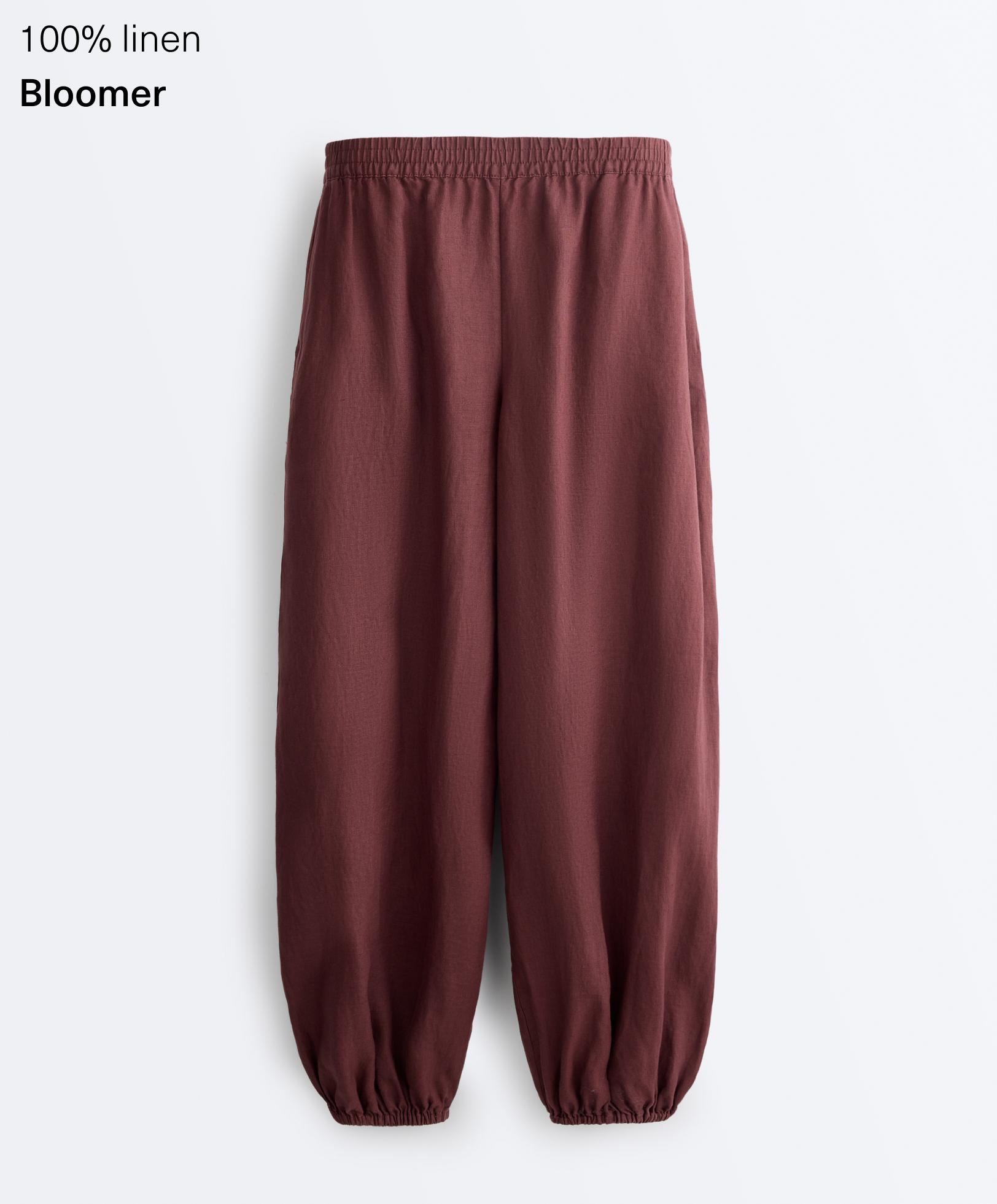 100% linen bloomer trousers