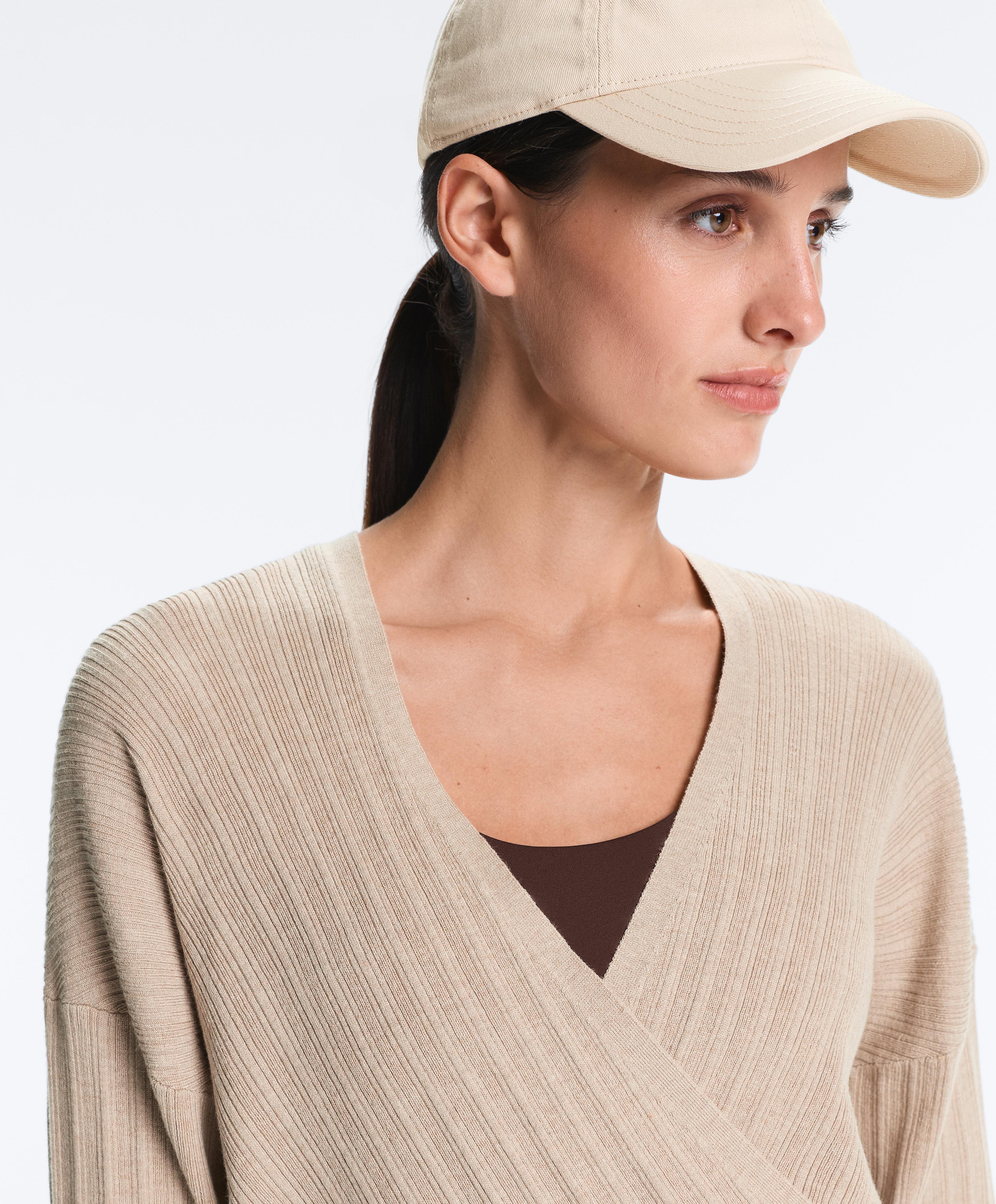 Džemper Pletena tkanina Rib na preklop