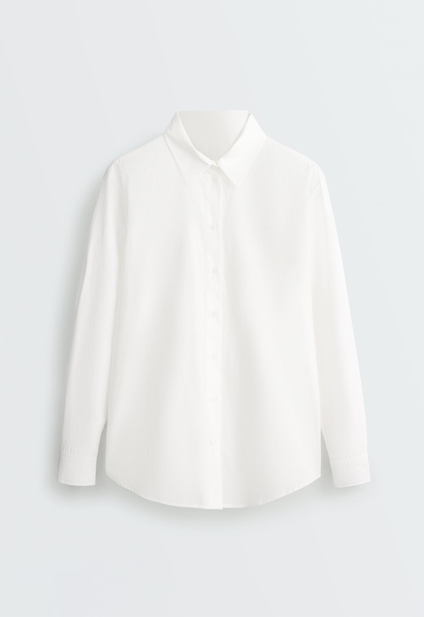 100% cotton long-sleeved shirt — WHITE 