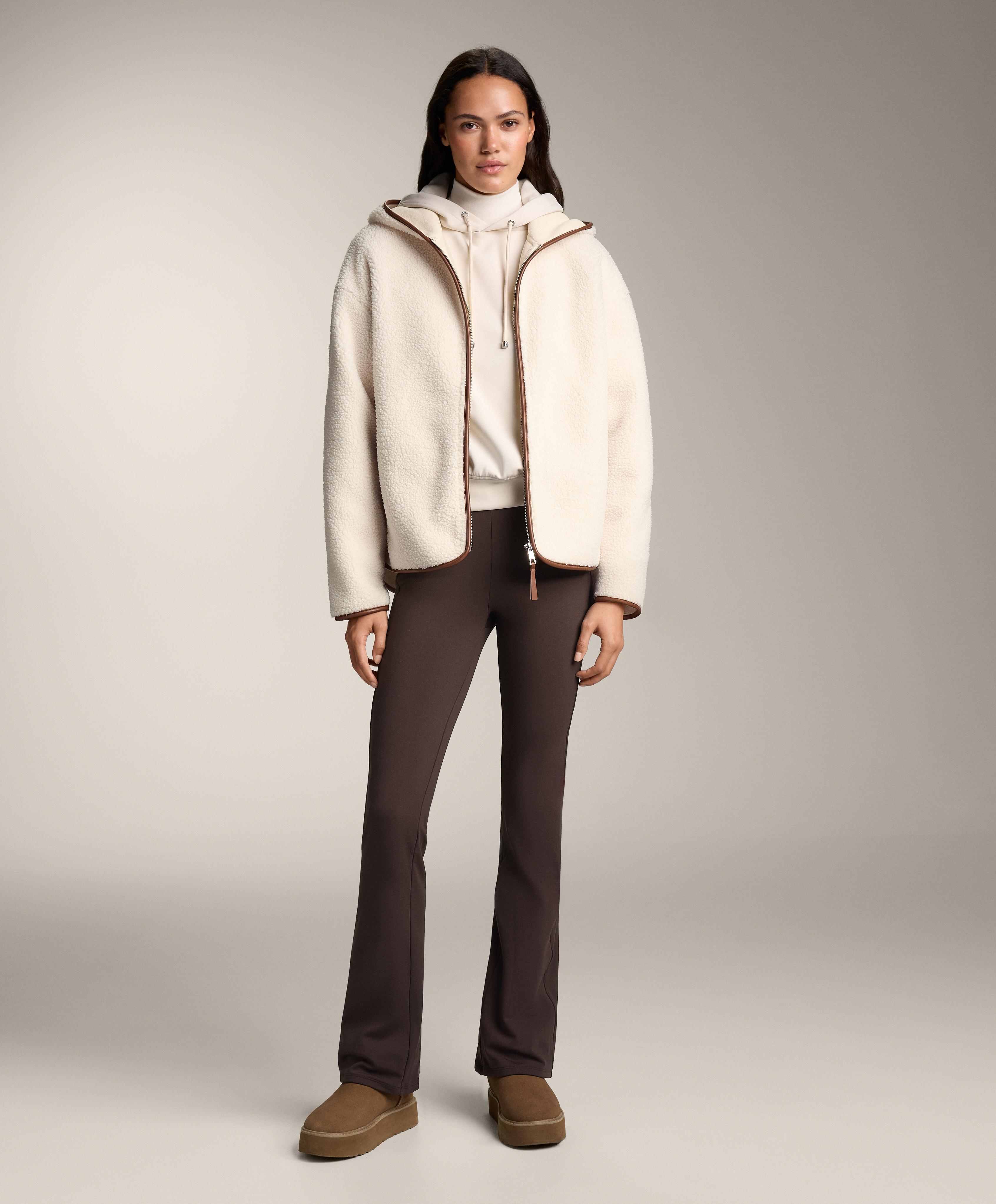Faux-shearling jacket with hood — ECRU