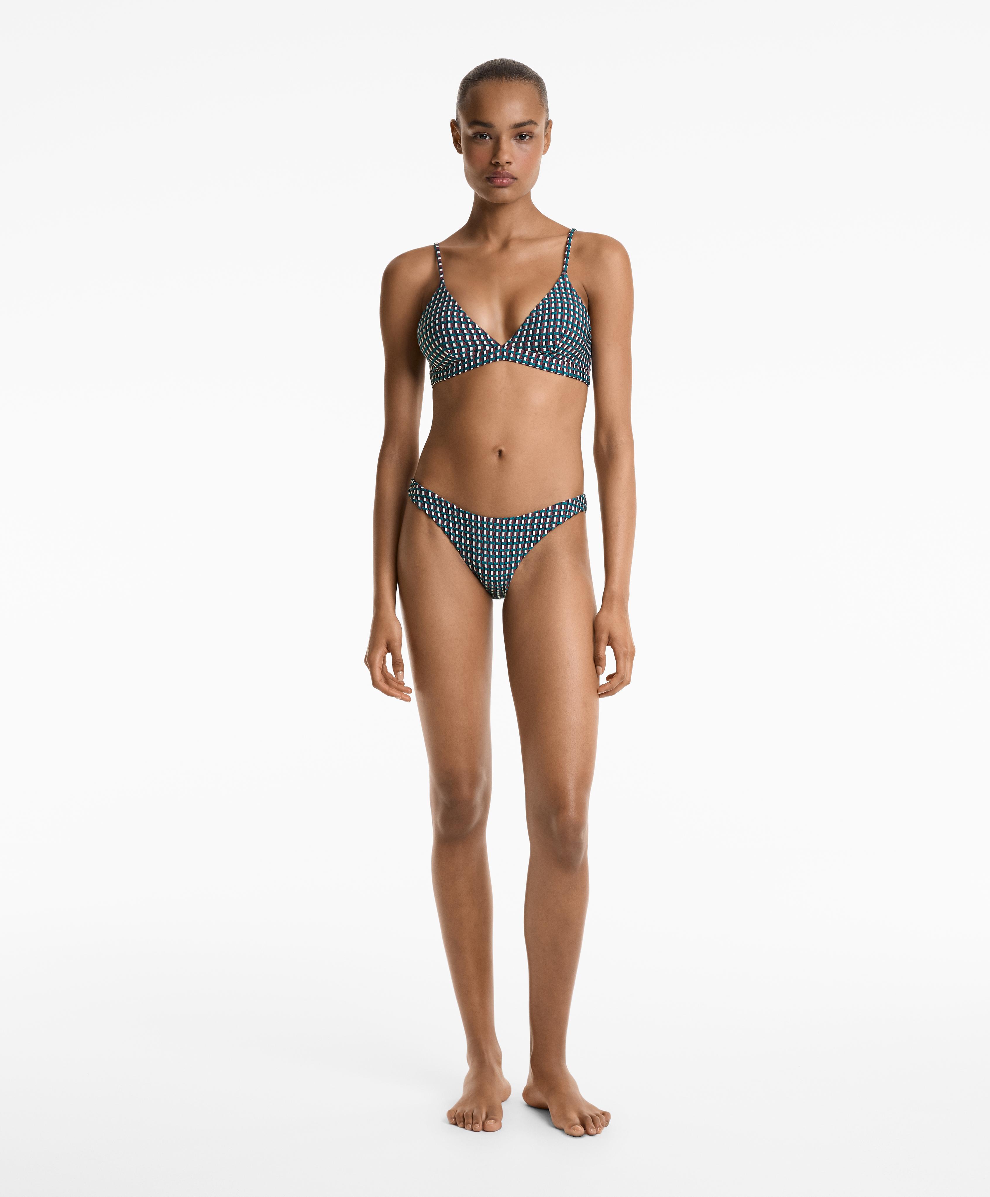 Tricolour U-cut jacquard medium bikini bottoms - Sale Tricolour U-cut jacquard medium bikini bottoms - Sale