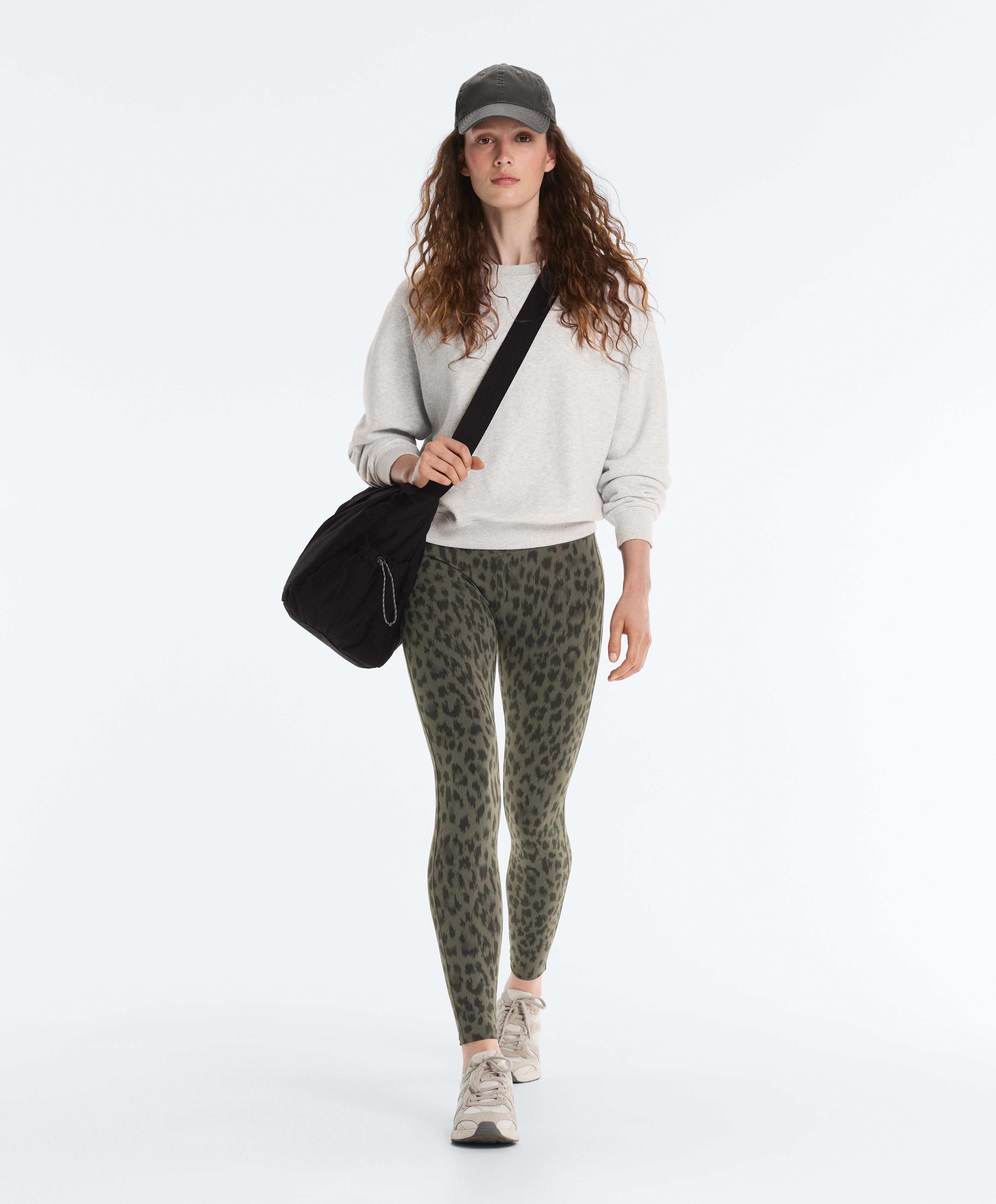 Evermove leopard print high-rise ankle-length leggings