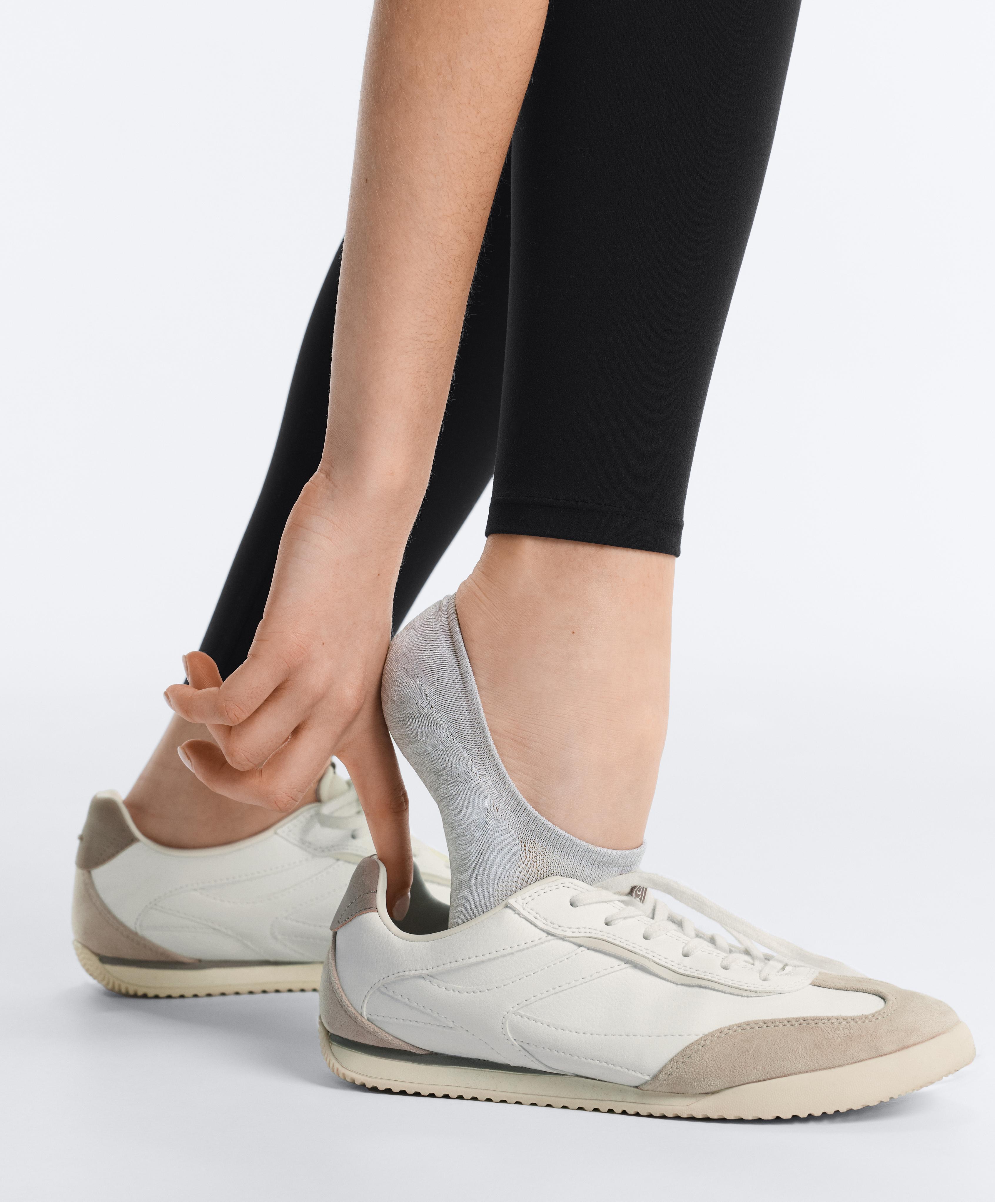 3 pairs of high-cut invisible polyamide blend sports socks — GREY