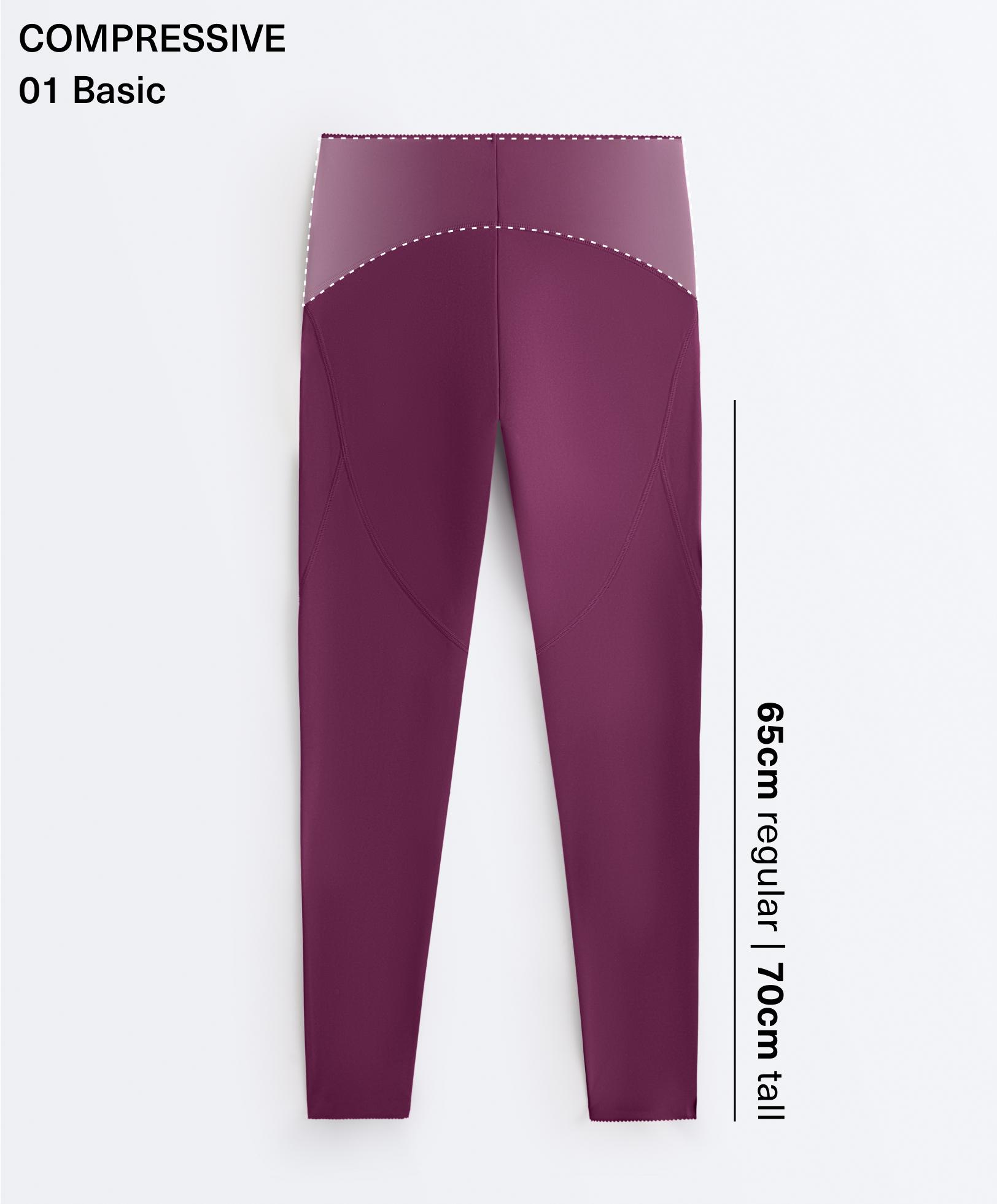 Basic compressive high-waisted ankle-length leggings — DARK PLUM