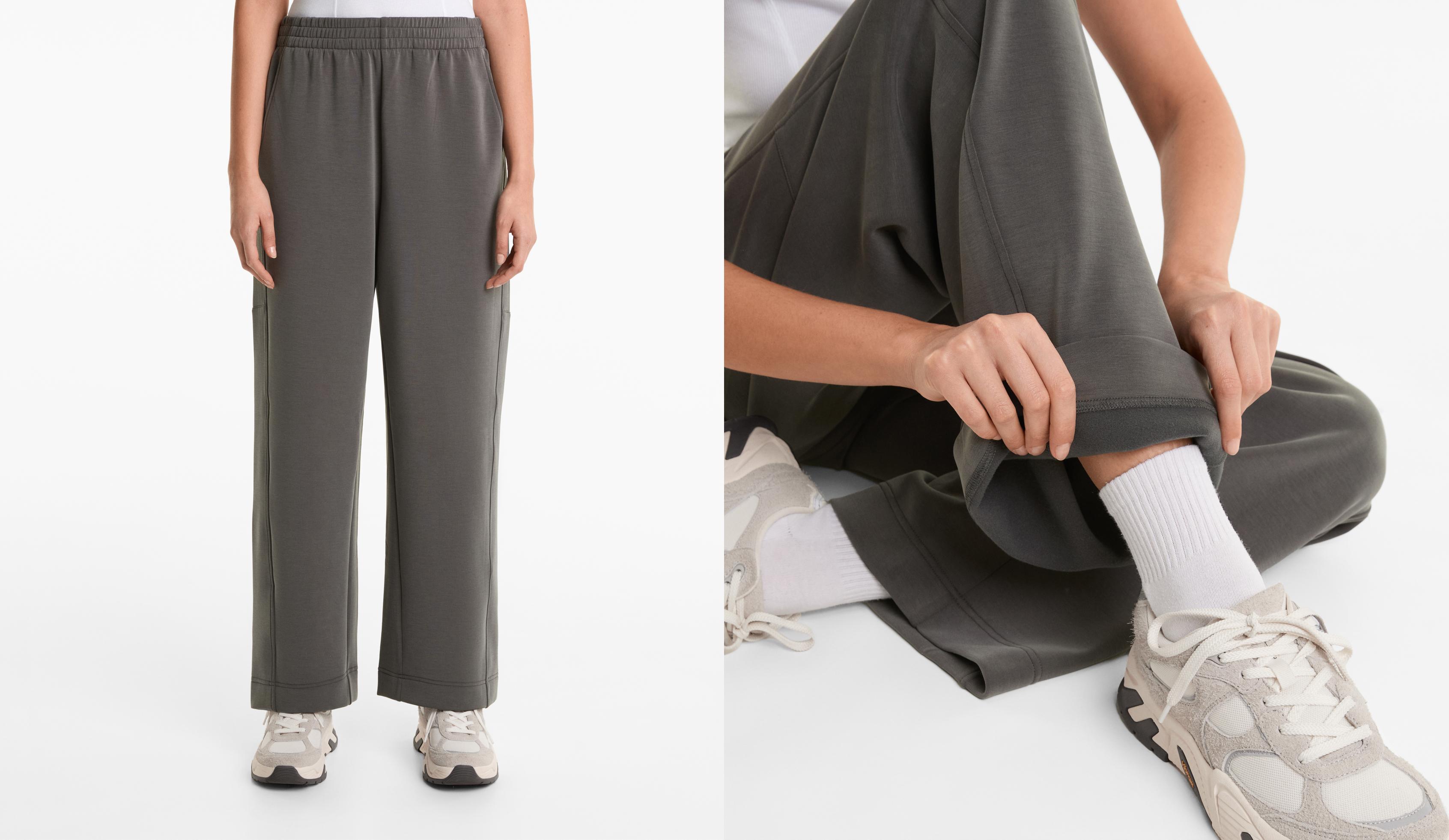 Straight-leg trousers with brushed modal