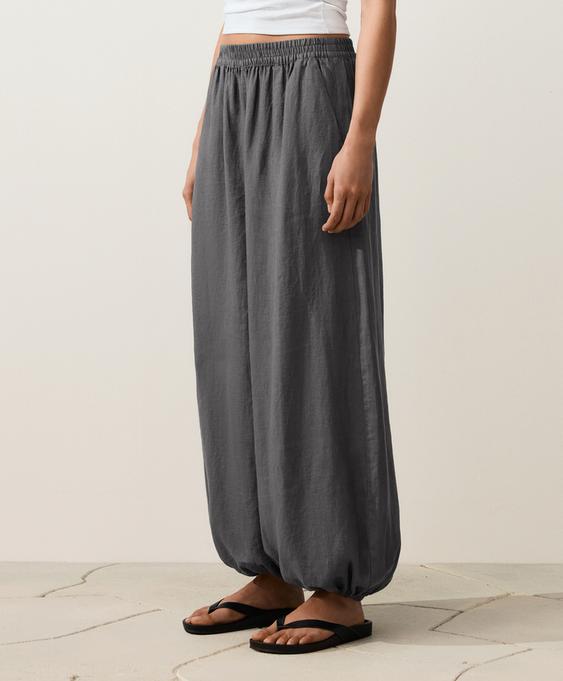 %100 keten bloomer pantolon