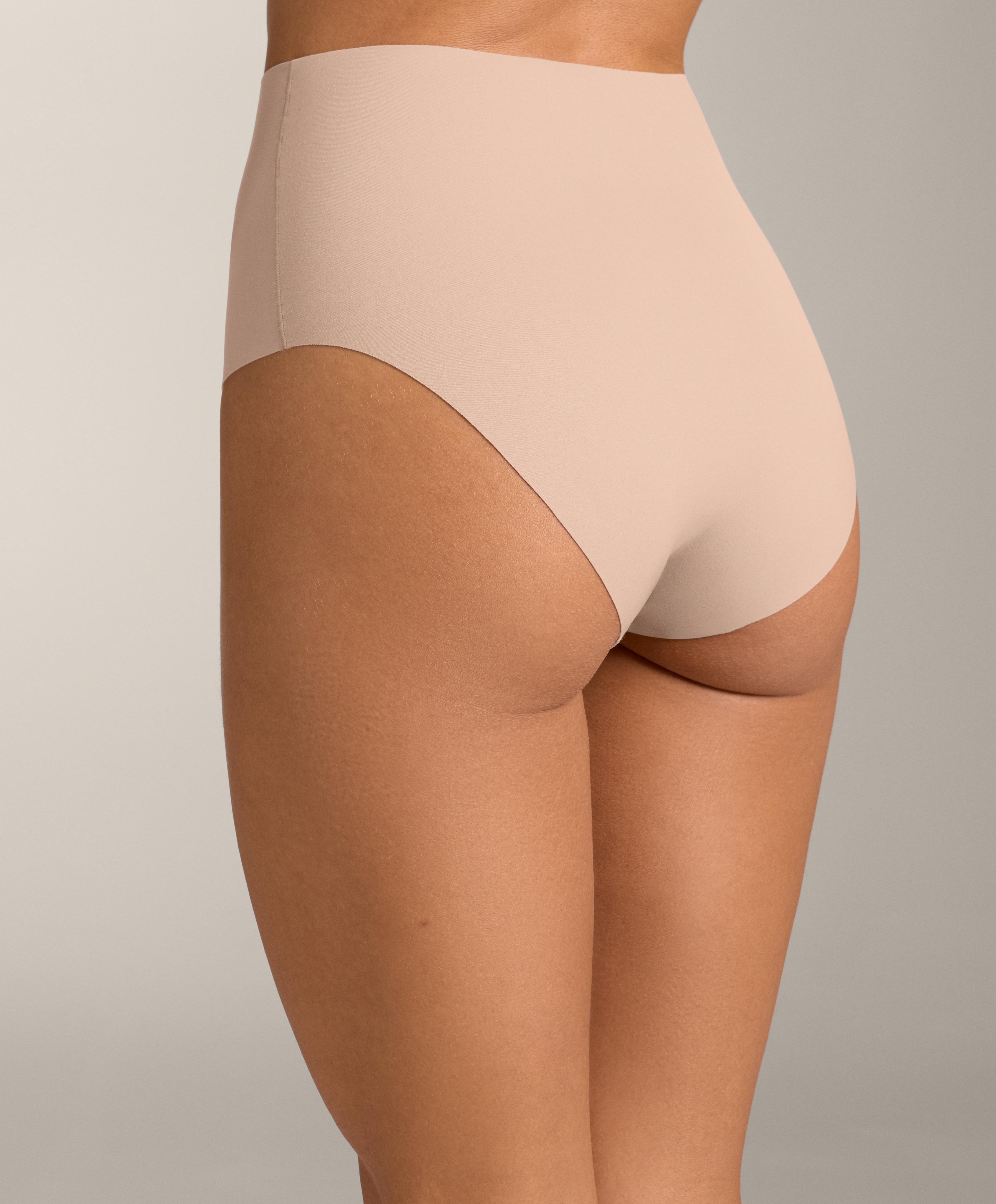 2 invisible polyamide blend mid-rise classic briefs — BEIGE