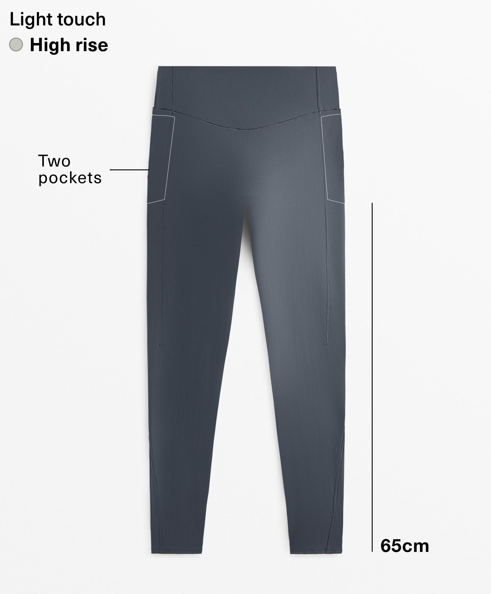 Light touch high rise 65cm ankle-length leggings with pockets