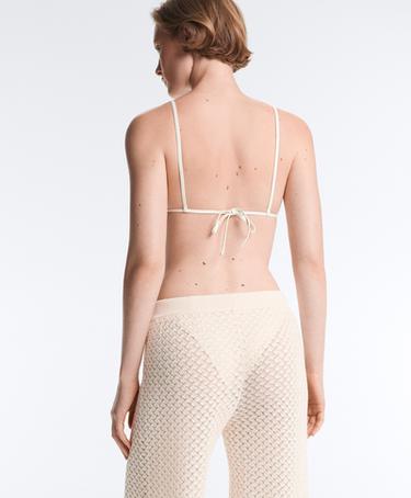 Knit crochet trousers — PALE ECRU 4