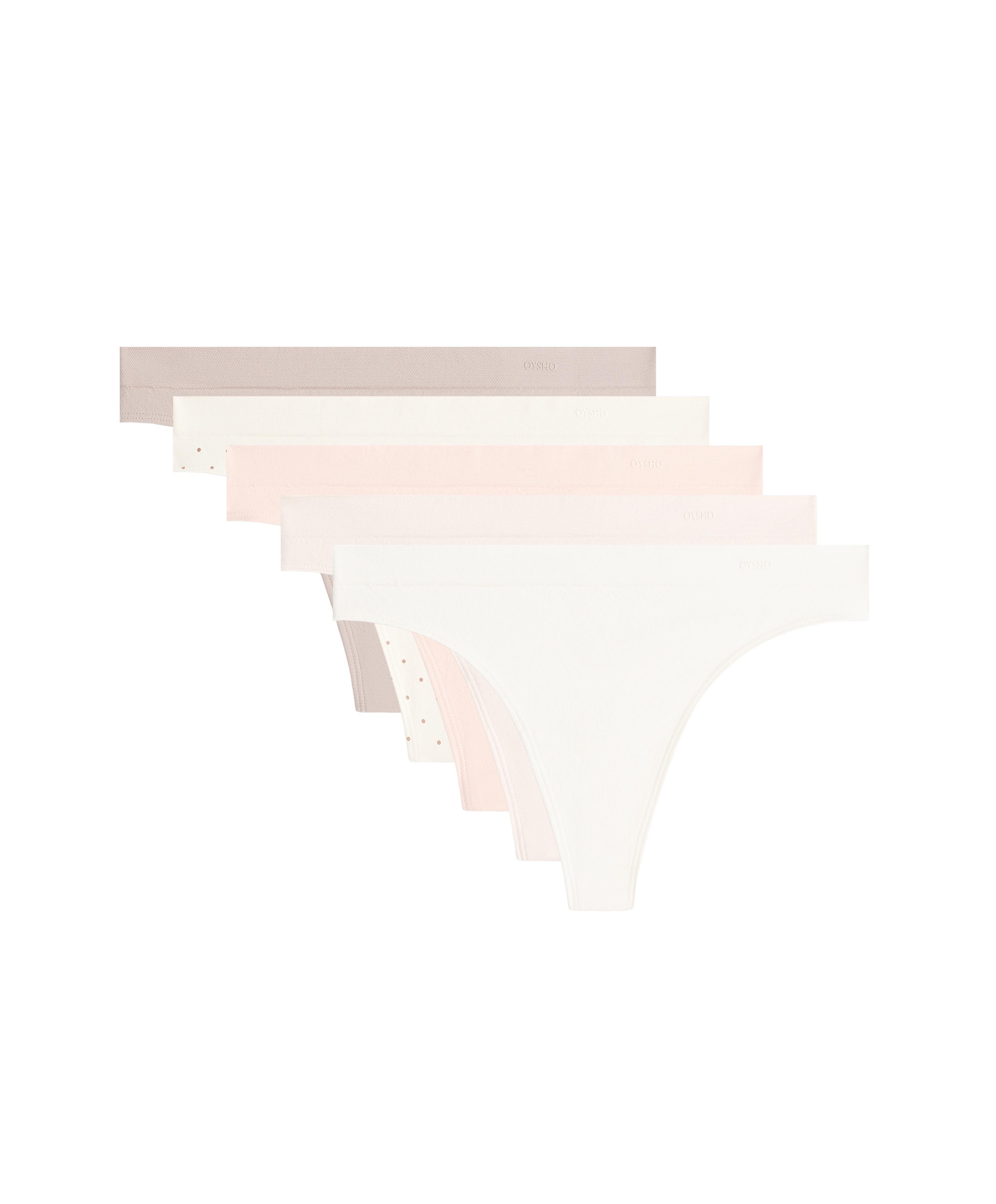 5 seamless soft-touch thongs — MINK